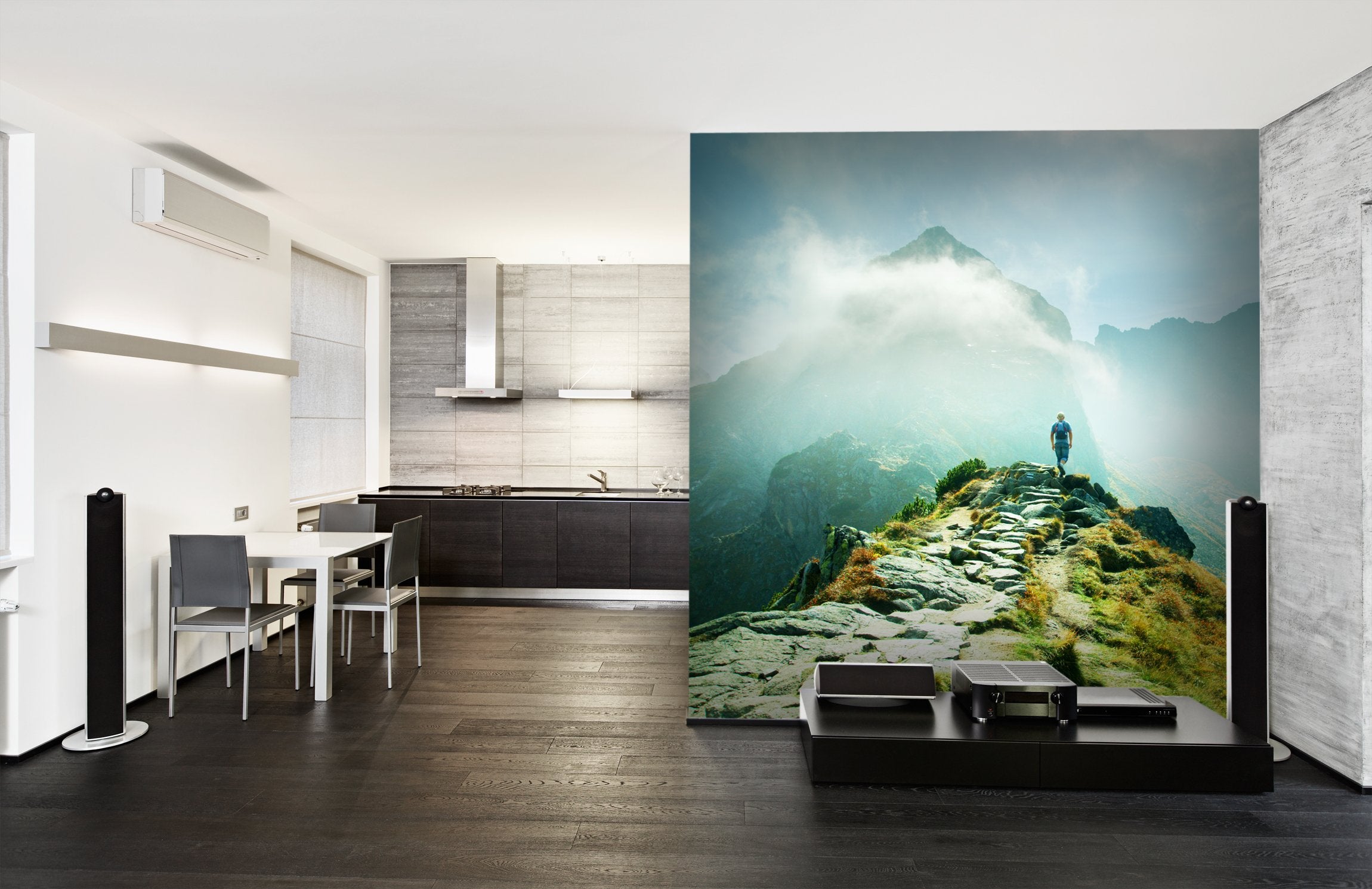 PVC Fototapete Mountains Landscape - ECO Wandbild Selbstklebende Tapete - 3D Vinyl Wandsticker XXL  SW239