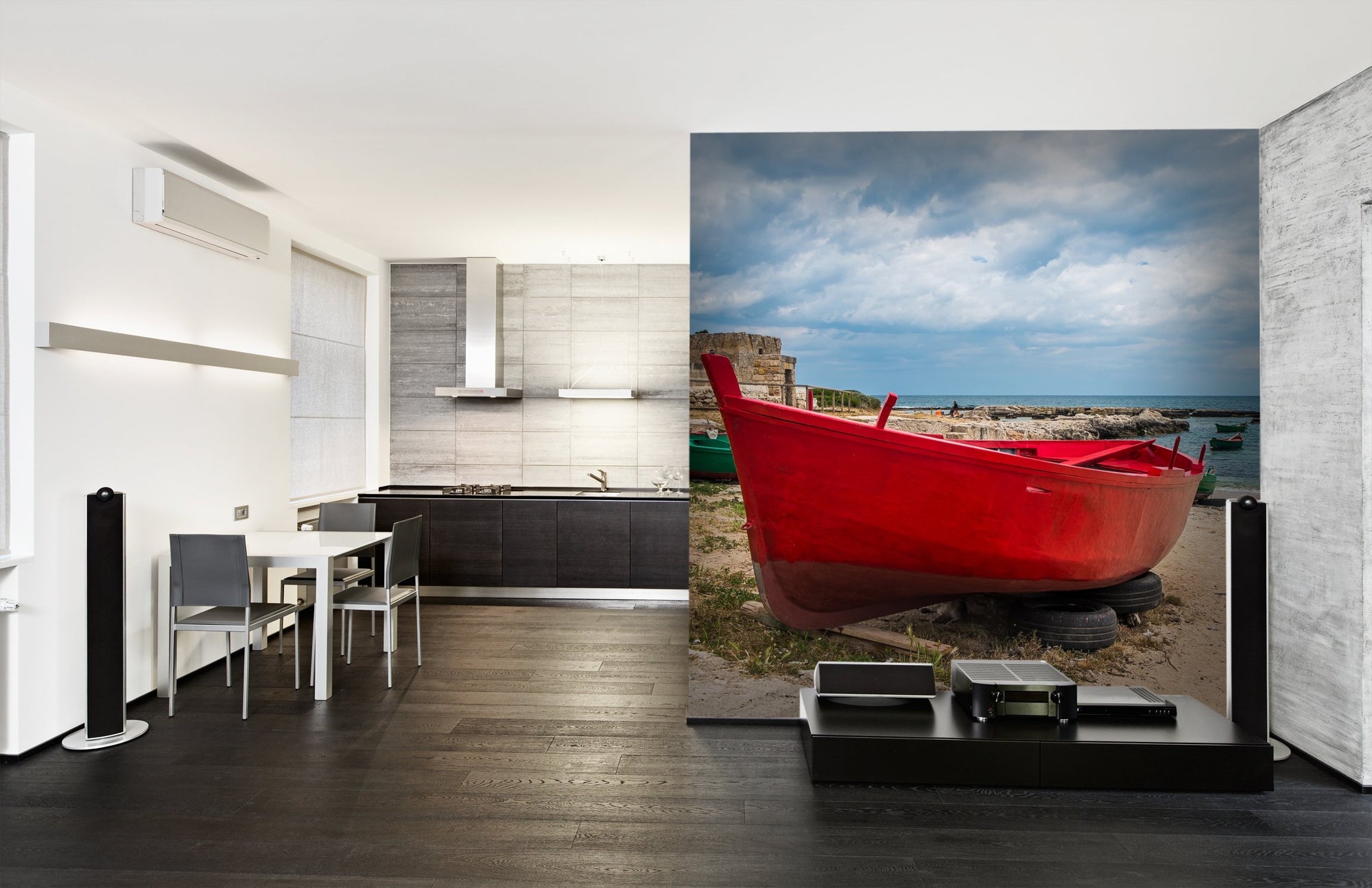 PVC Fototapete Fishing Boats – ECO Wandbild Selbstklebende Tapete – 3D Vinyl Wandsticker XXL  SW289 - life-decor.de