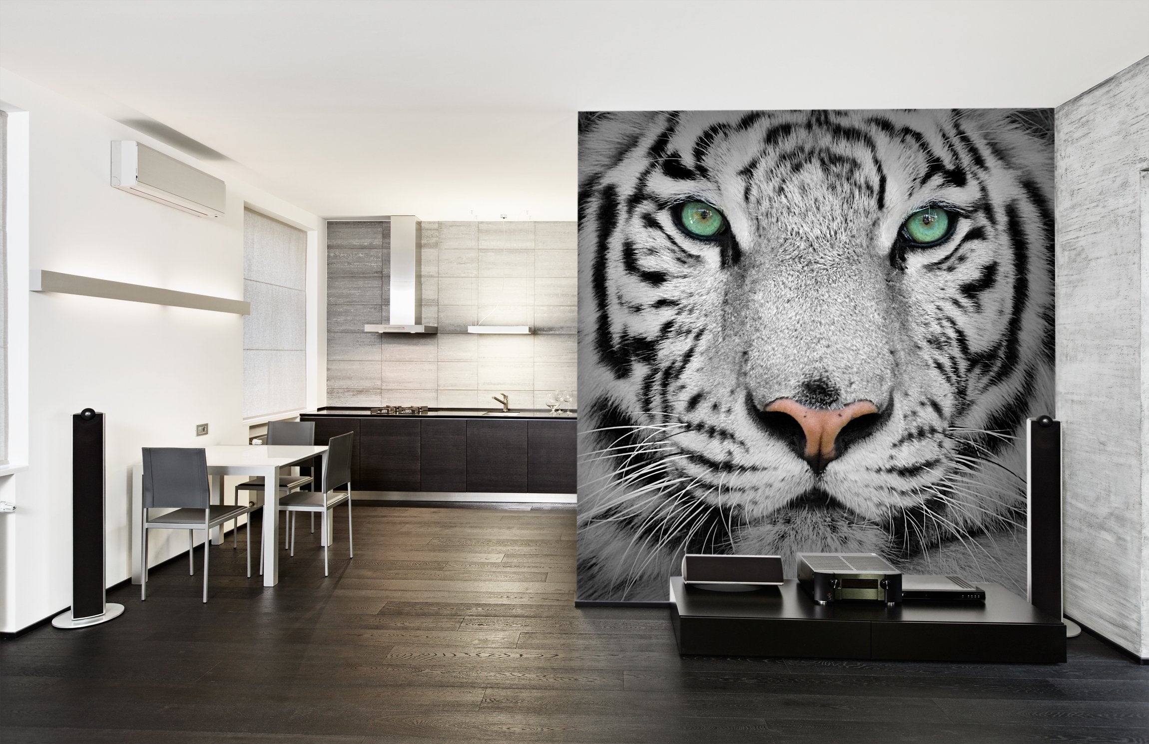 PVC Fototapete Tiger - ECO Wandbild Selbstklebende Tapete - 3D Vinyl Wandsticker XXL  SW056
