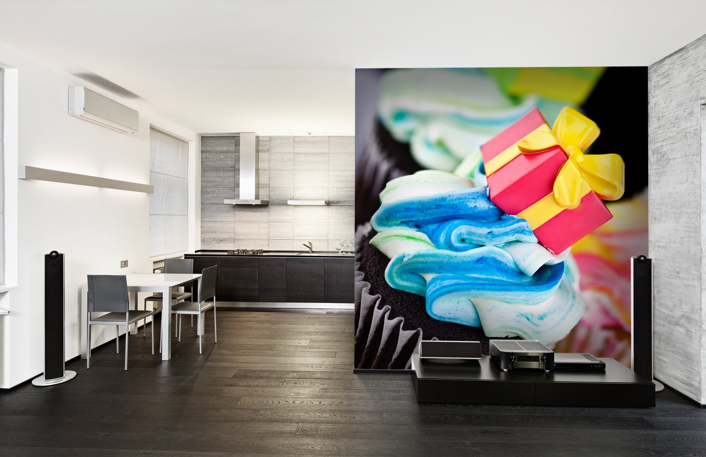 PVC Fototapete Cup Cake Decoration - ECO Wandbild Selbstklebende Tapete - 3D Vinyl Wandsticker XXL  SW284