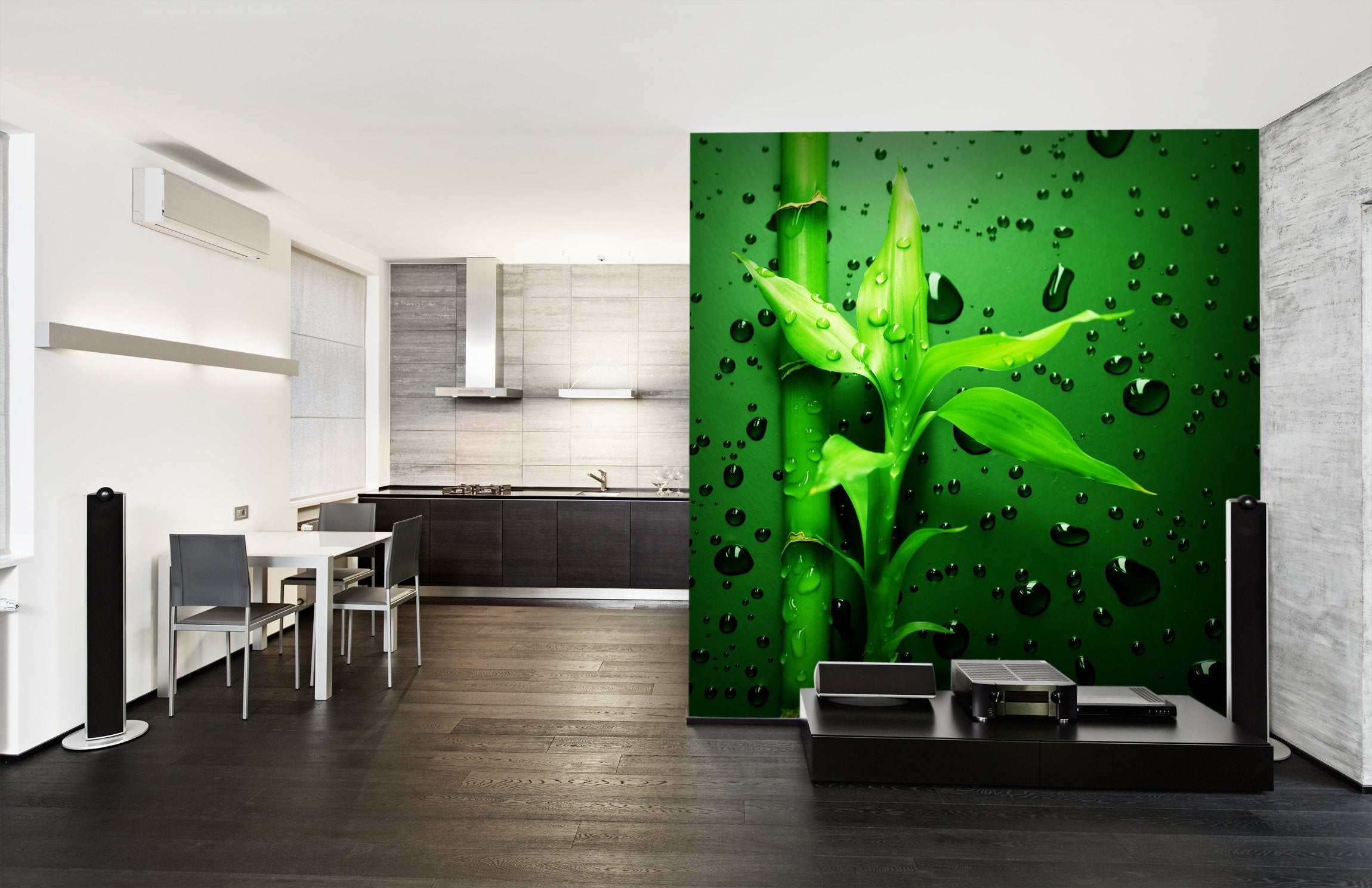 PVC Fototapete Green Bamboo - ECO Wandbild Selbstklebende Tapete - 3D Vinyl Wandsticker XXL  SW083