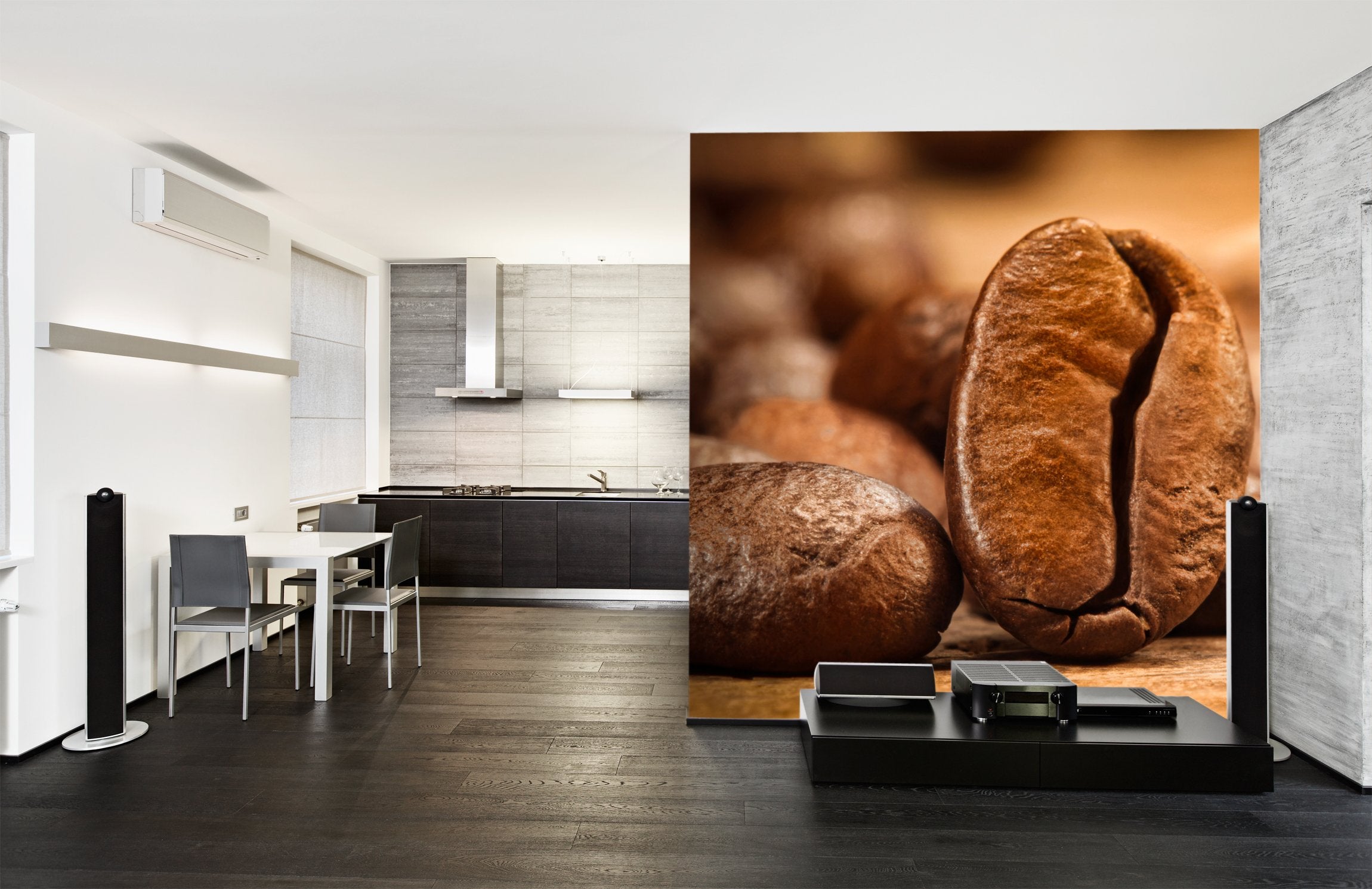 PVC Fototapete Coffee Beans - ECO Wandbild Selbstklebende Tapete - 3D Vinyl Wandsticker XXL  SW050