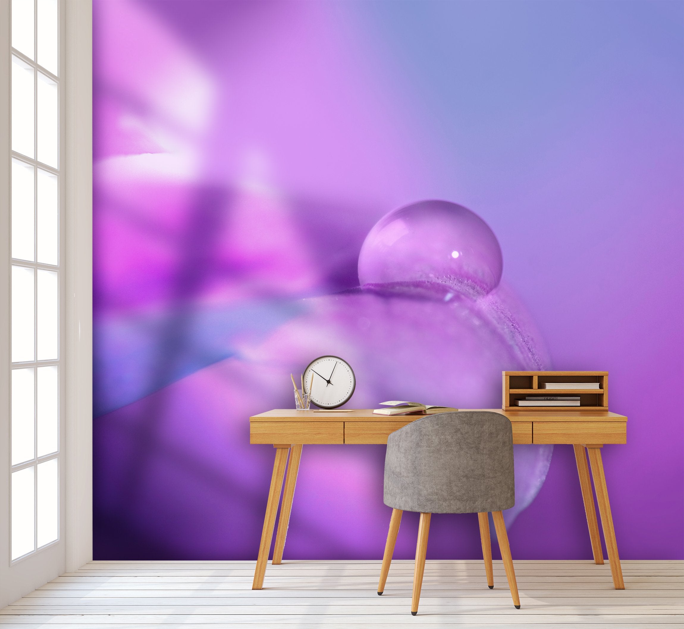 PVC Fototapete Macro Drop II - ECO Wandbild Selbstklebende Tapete - 3D Vinyl Wandsticker XXL  SW267