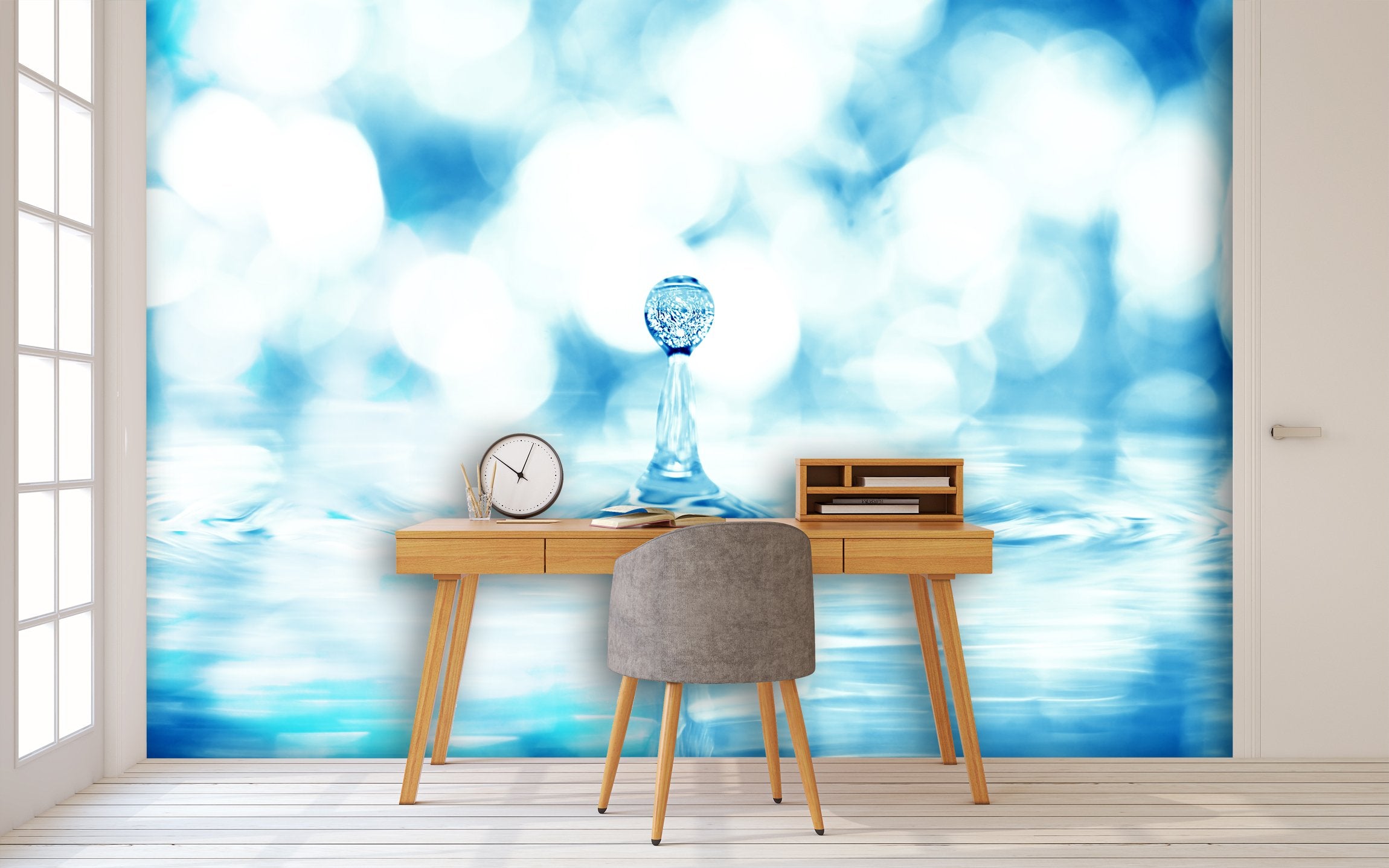PVC Fototapete Water Drop - ECO Wandbild Selbstklebende Tapete - 3D Vinyl Wandsticker XXL  SW218