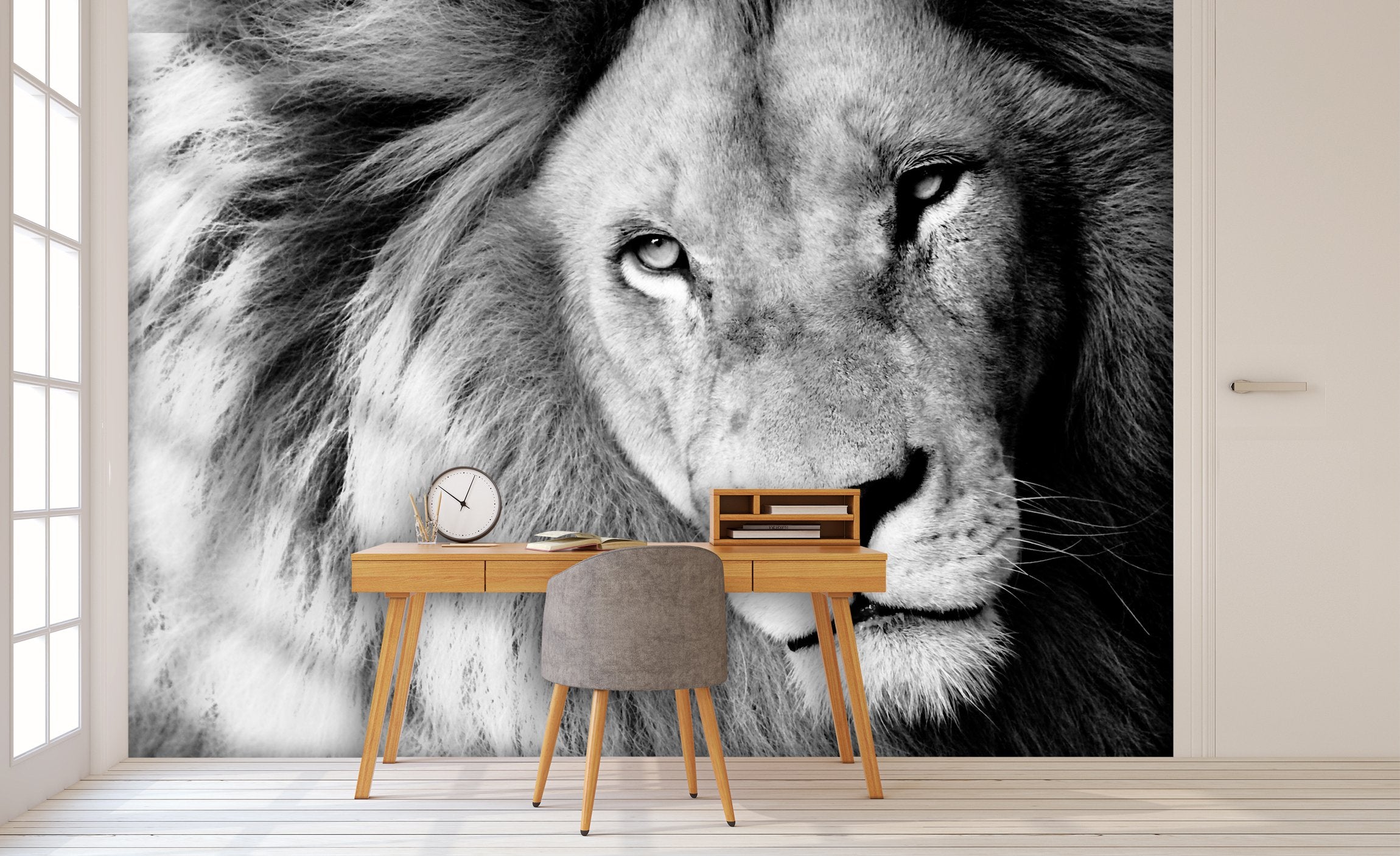 PVC Fototapete Lion - ECO Wandbild Selbstklebende Tapete - 3D Vinyl Wandsticker XXL  SW145