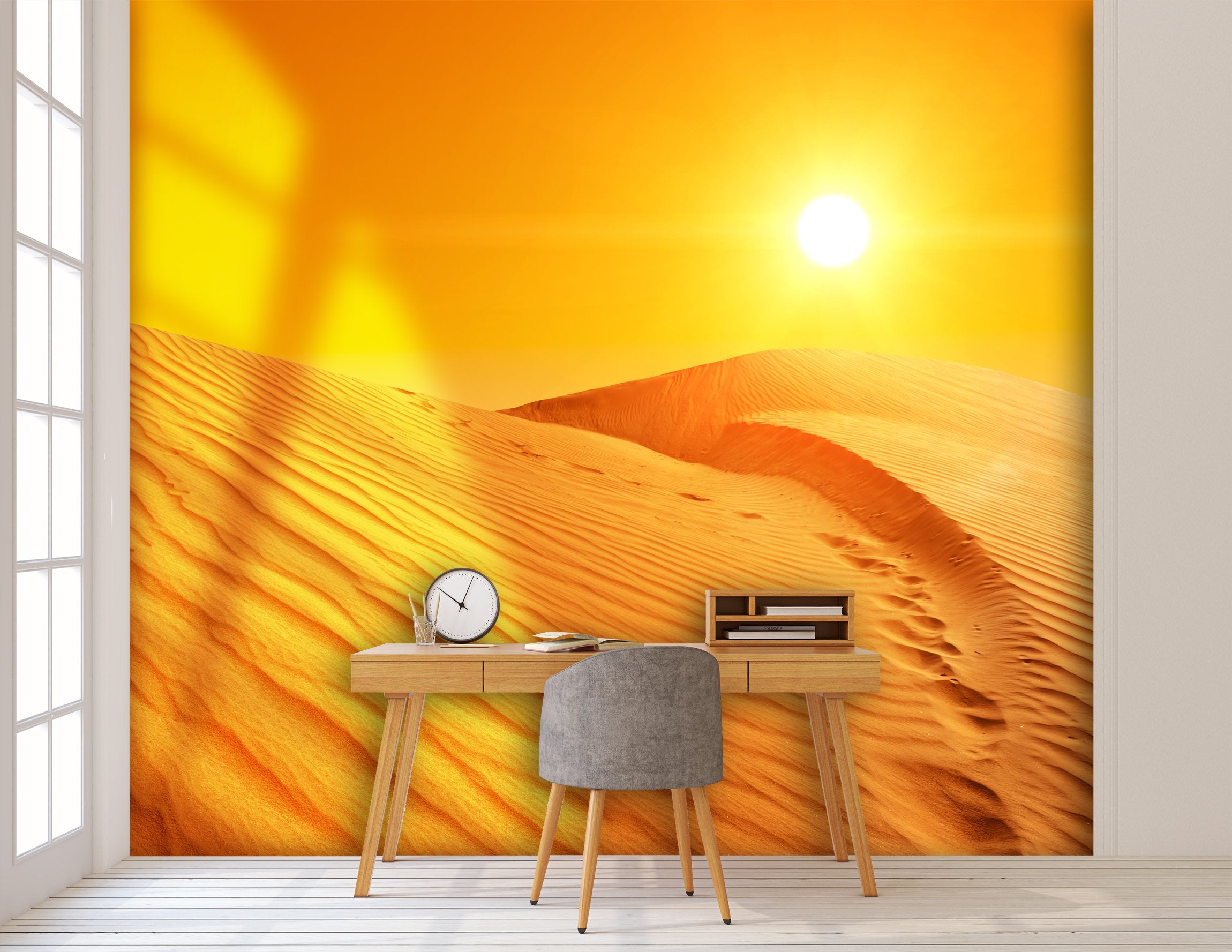 PVC Fototapete Sand Dunes In Sahara - ECO Wandbild Selbstklebende Tapete - 3D Vinyl Wandsticker XXL  SW298