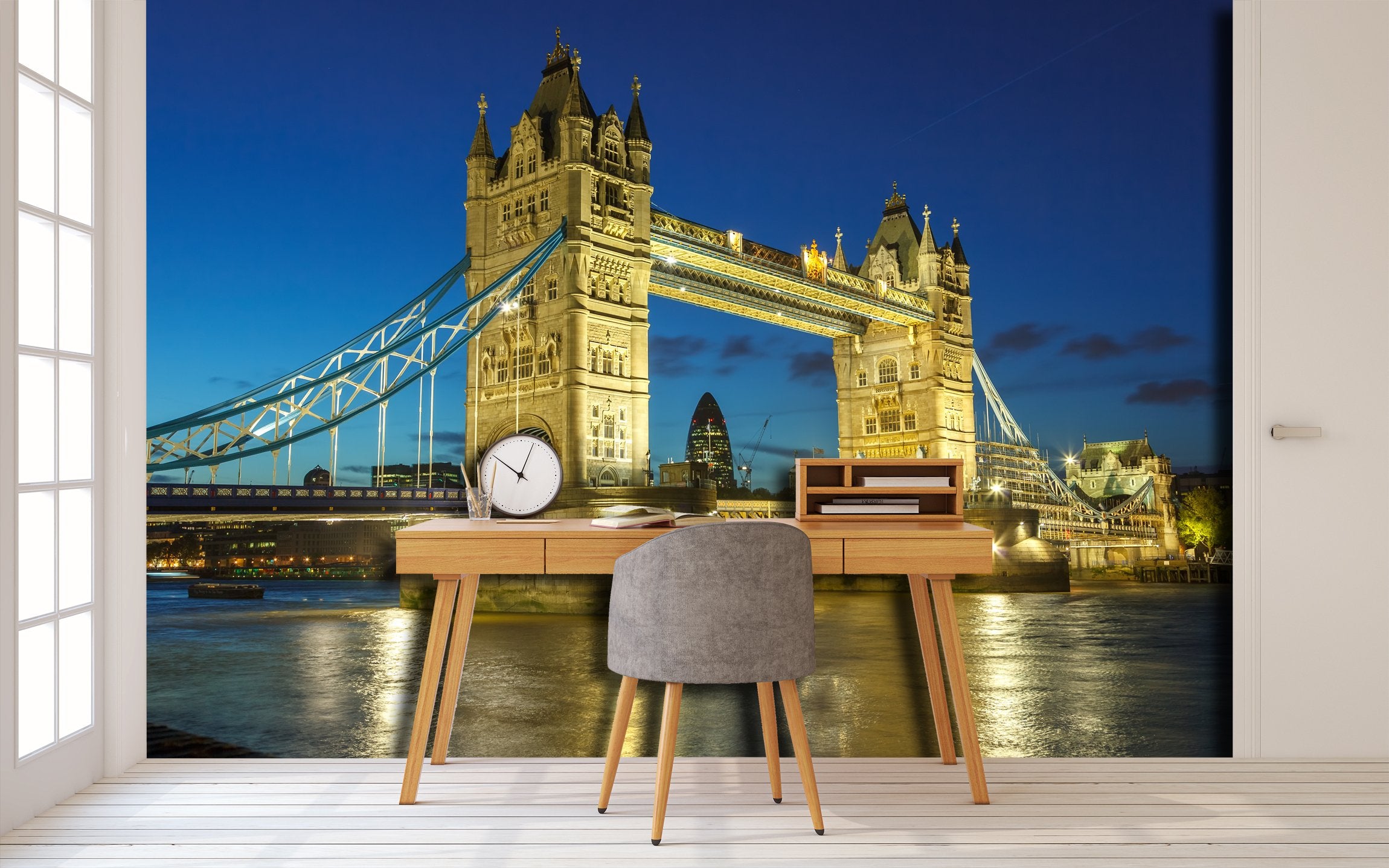 PVC Fototapete Tower Bridge - ECO Wandbild Selbstklebende Tapete - 3D Vinyl Wandsticker XXL  SW037
