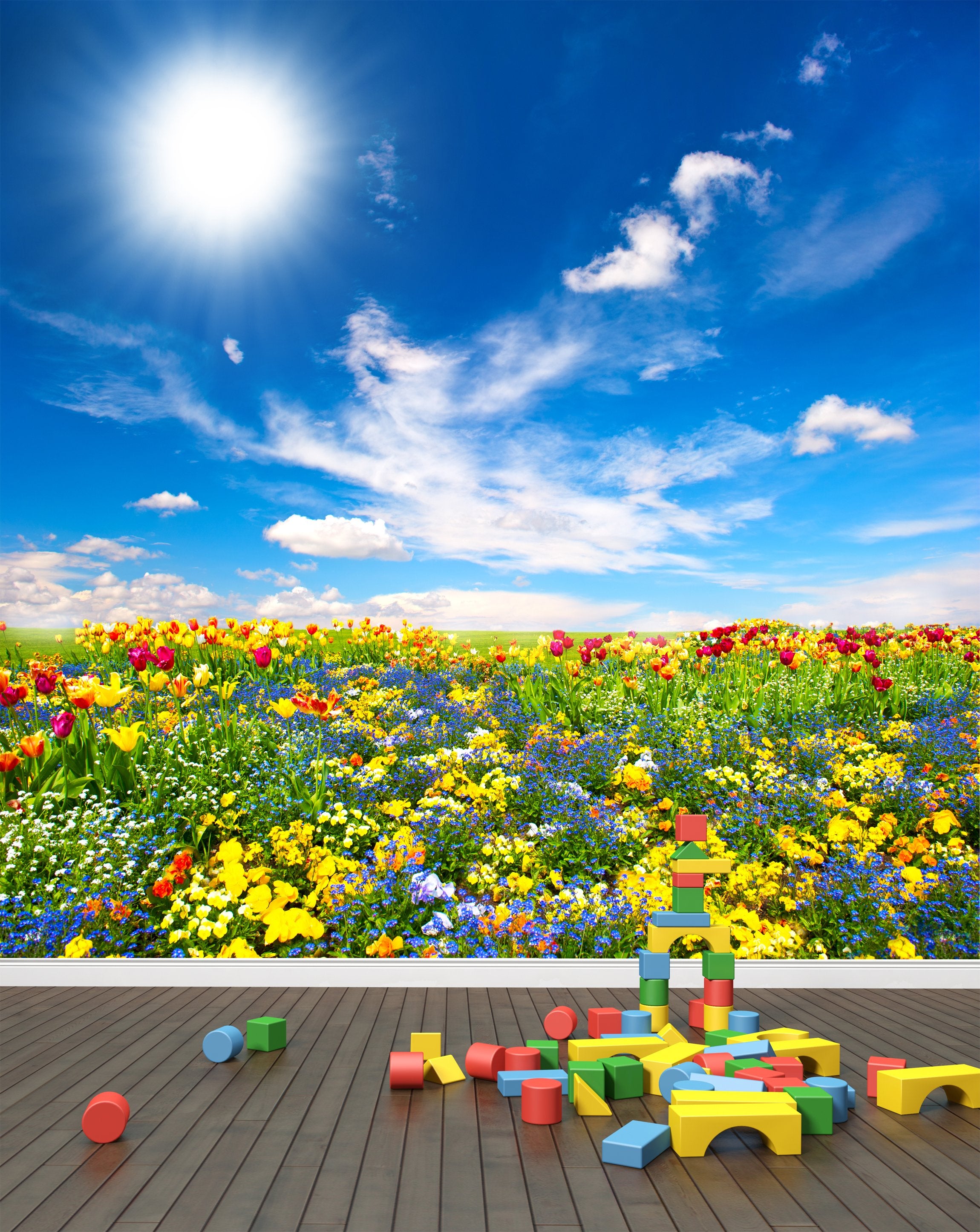 PVC Fototapete Flowerbed - ECO Wandbild Selbstklebende Tapete - 3D Vinyl Wandsticker XXL  SW238
