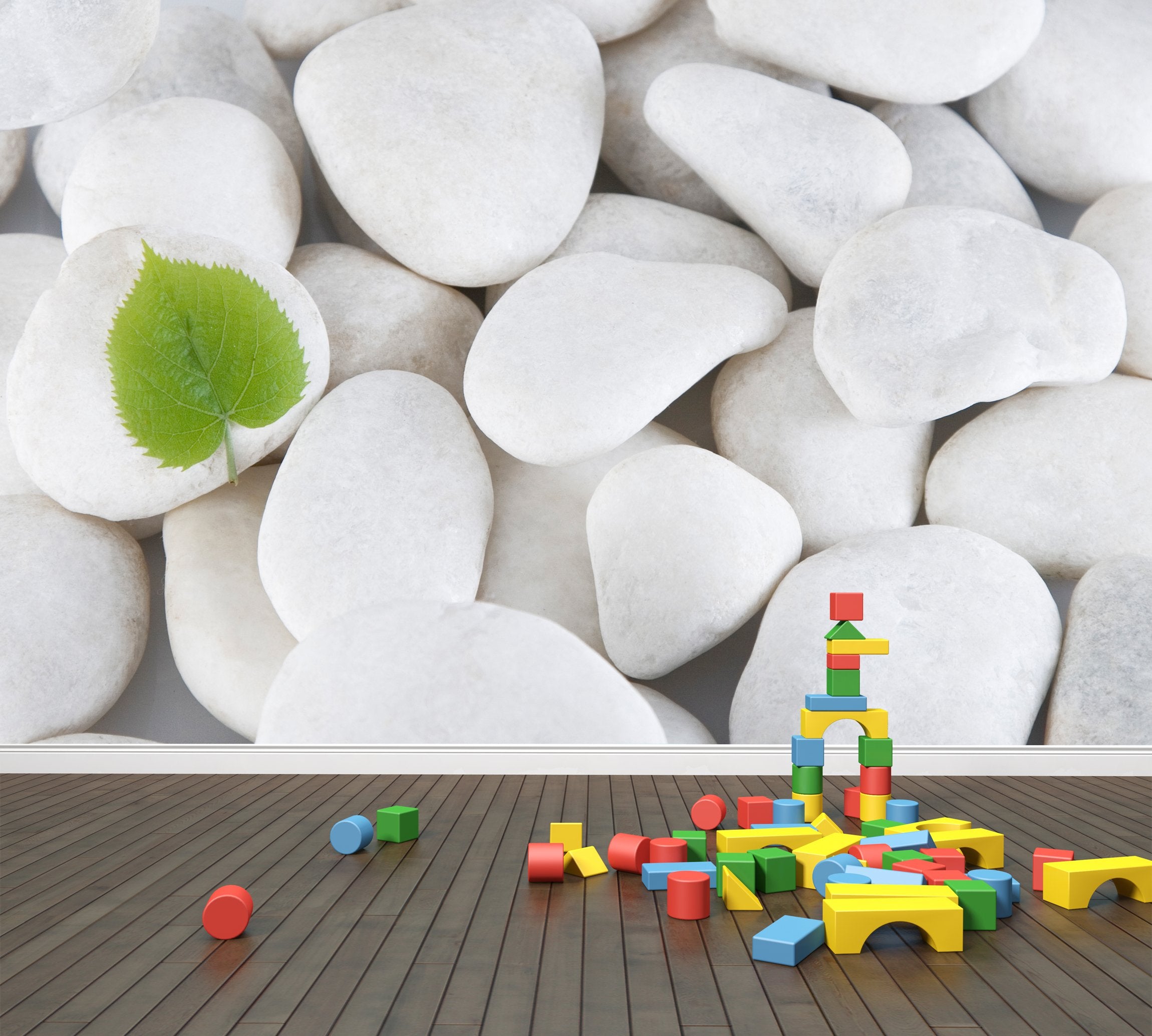 PVC Fototapete White Stones - ECO Wandbild Selbstklebende Tapete - 3D Vinyl Wandsticker XXL  SW148