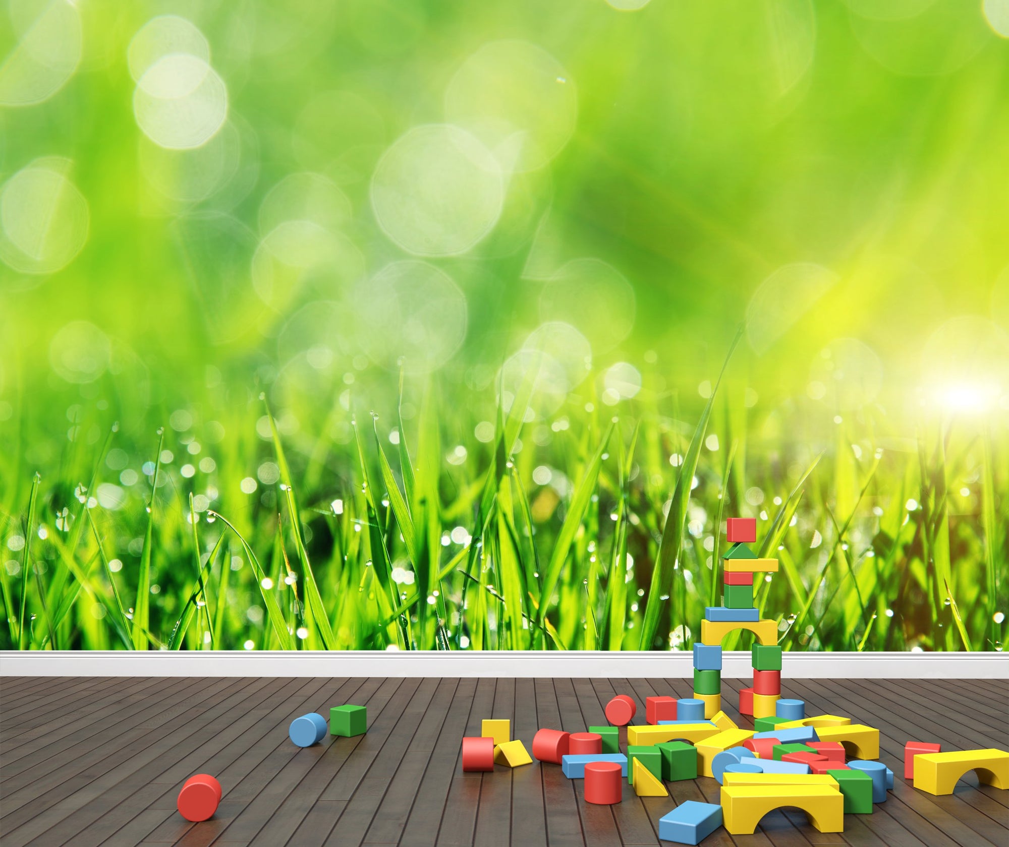 PVC Fototapete Spring Grass – ECO Wandbild Selbstklebende Tapete – 3D Vinyl Wandsticker XXL  SW215 - life-decor.de