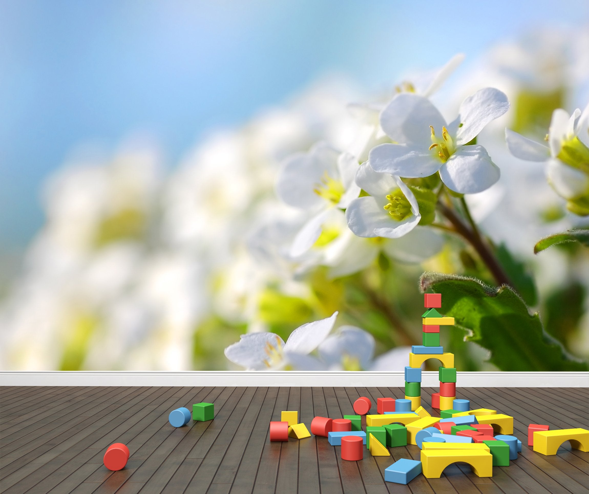 PVC Fototapete Spring Flowers - ECO Wandbild Selbstklebende Tapete - 3D Vinyl Wandsticker XXL  SW156