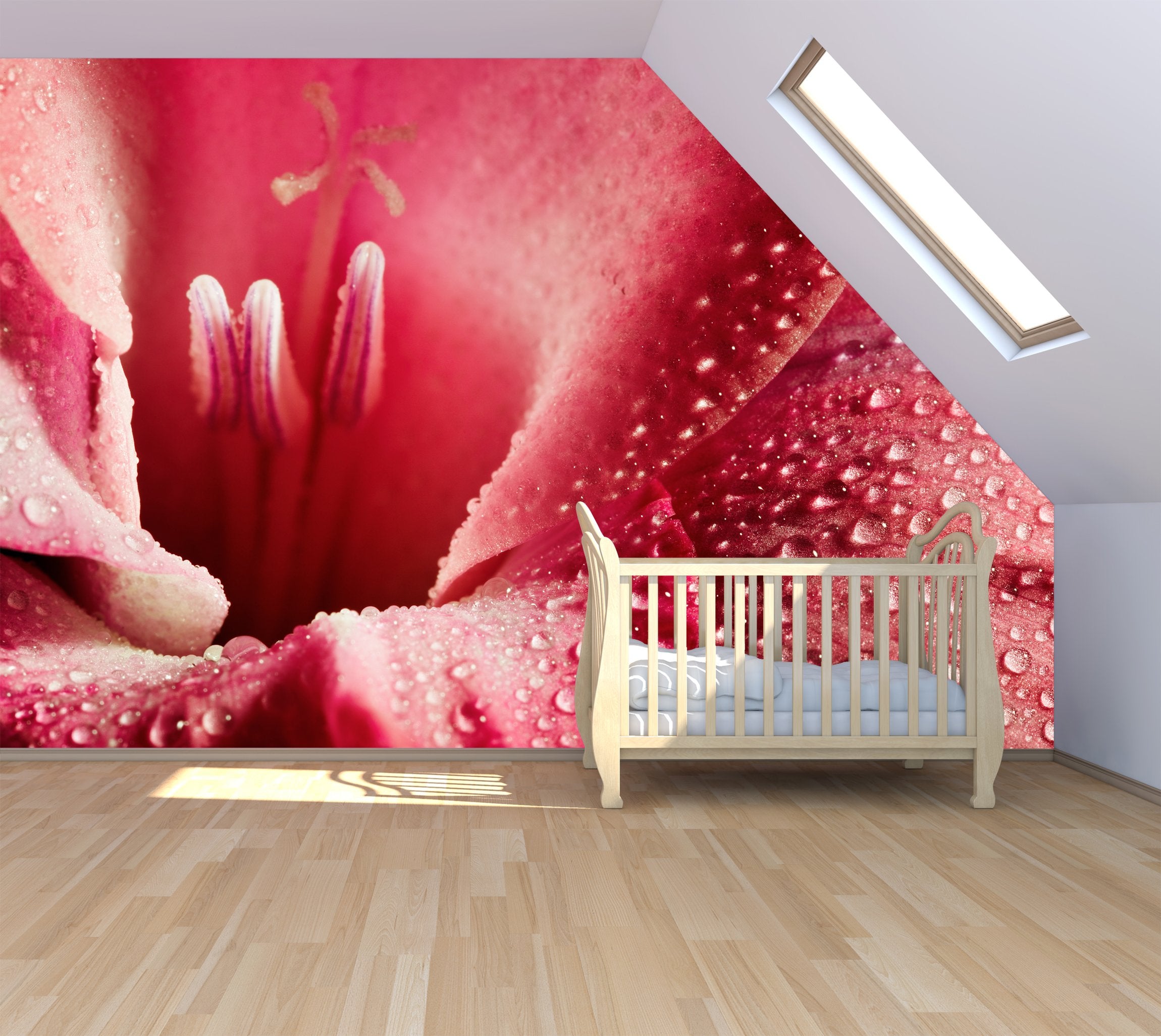 PVC Fototapete Red Flower - ECO Wandbild Selbstklebende Tapete - 3D Vinyl Wandsticker XXL  SW265