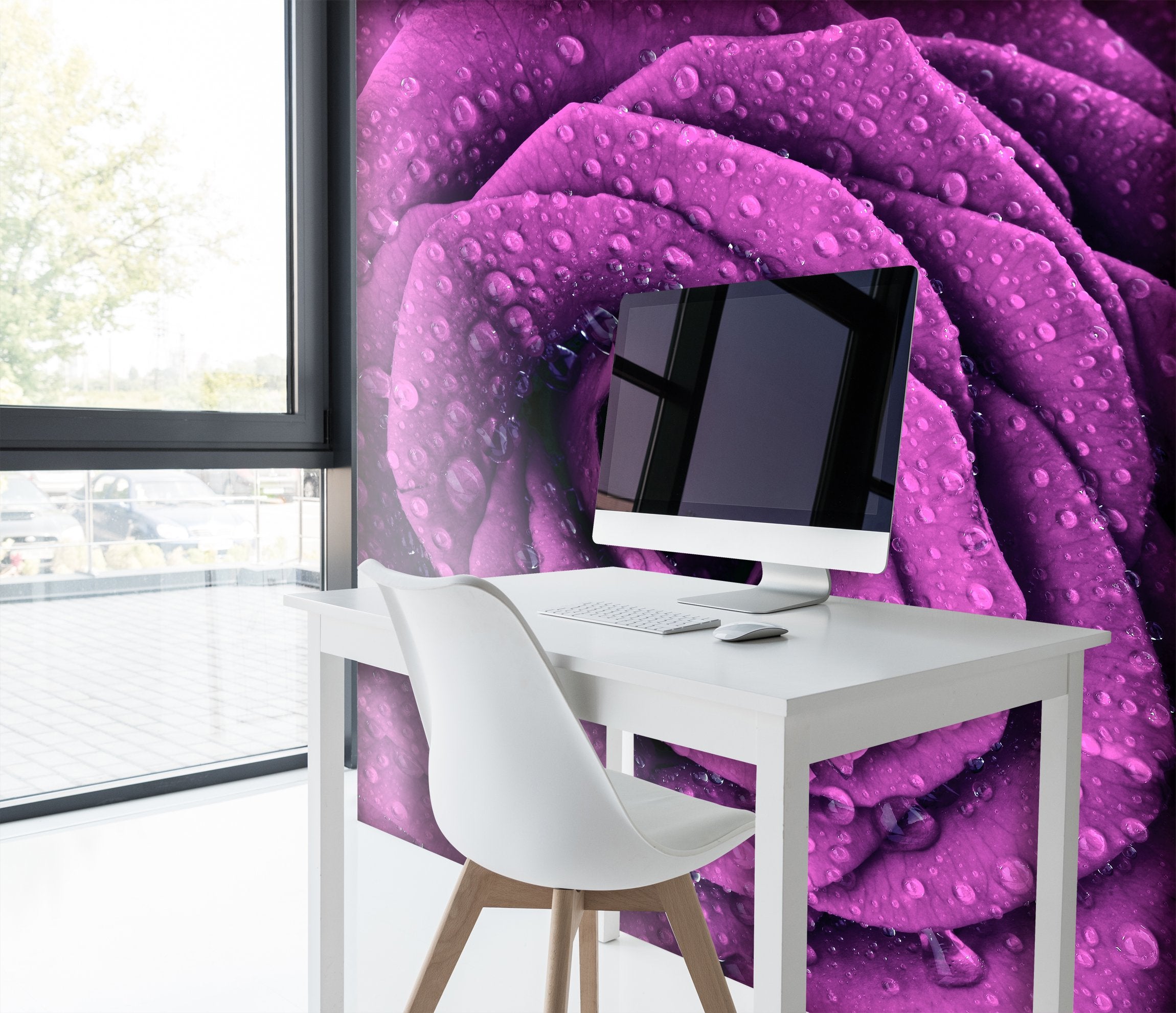 PVC Fototapete Purple Dark Rose - ECO Wandbild Selbstklebende Tapete - 3D Vinyl Wandsticker XXL  SW249