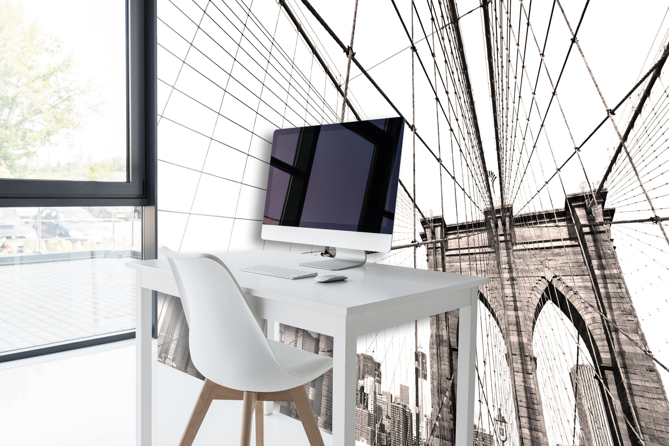 PVC Fototapete Manhattan Bridge - ECO Wandbild Selbstklebende Tapete - 3D Vinyl Wandsticker XXL  SW132