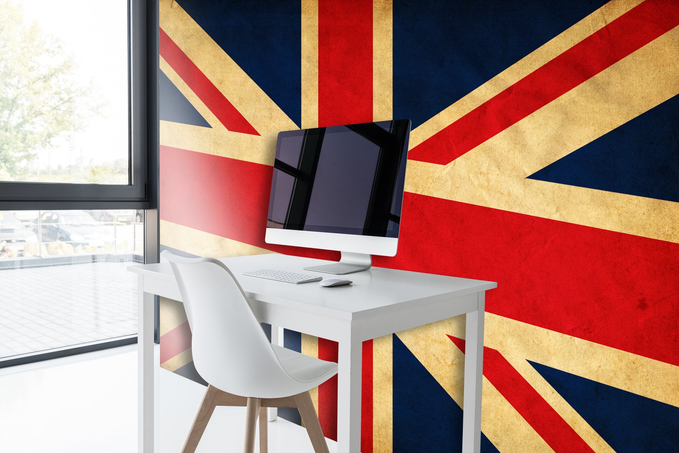 PVC Fototapete UK Grunge Flag - ECO Wandbild Selbstklebende Tapete - 3D Vinyl Wandsticker XXL  SW136