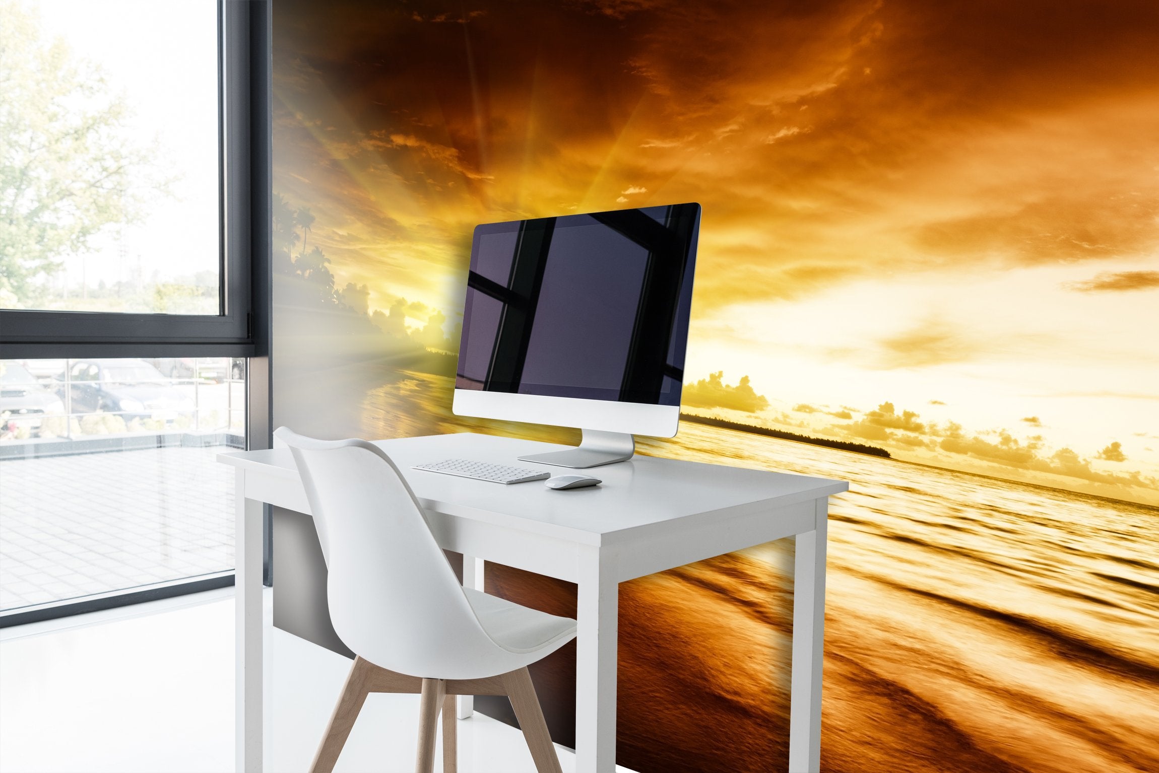 PVC Fototapete Sunrise On Caribbean - ECO Wandbild Selbstklebende Tapete - 3D Vinyl Wandsticker XXL  SW313