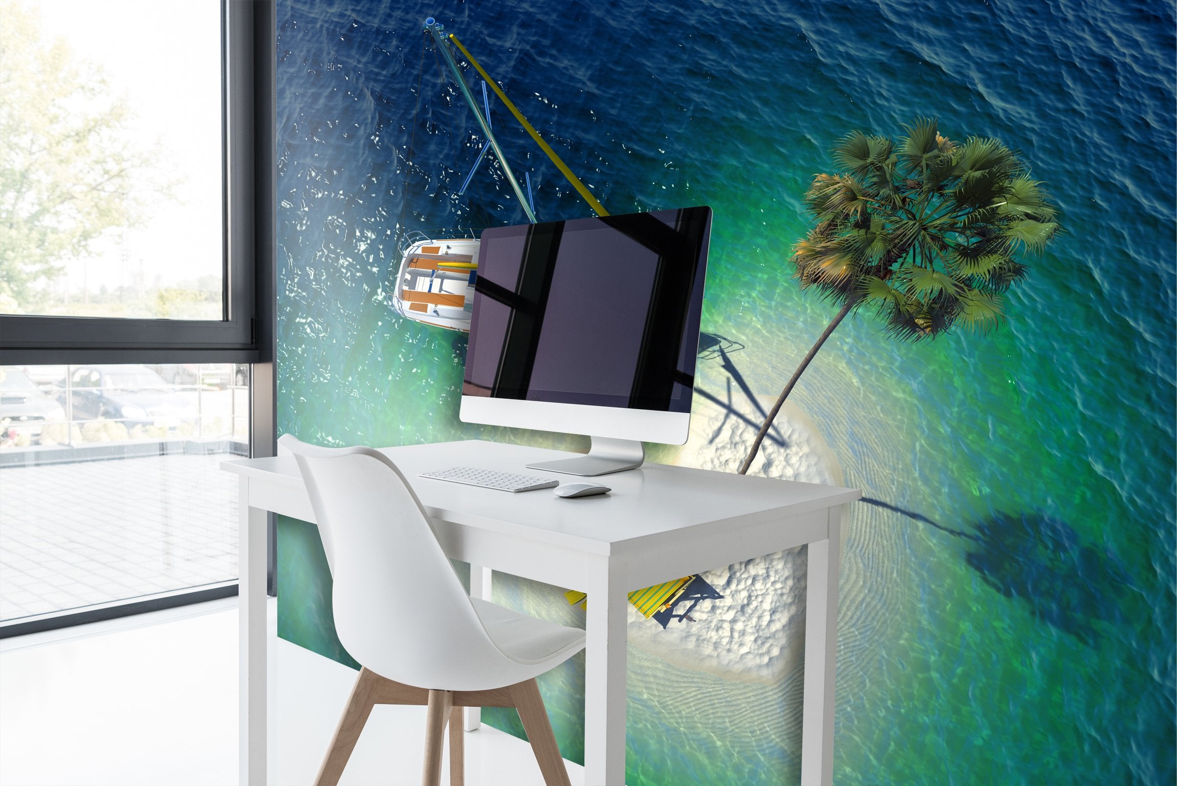PVC Fototapete Tropical Paradise  - ECO Wandbild Selbstklebende Tapete - 3D Vinyl Wandsticker XXL  SW312