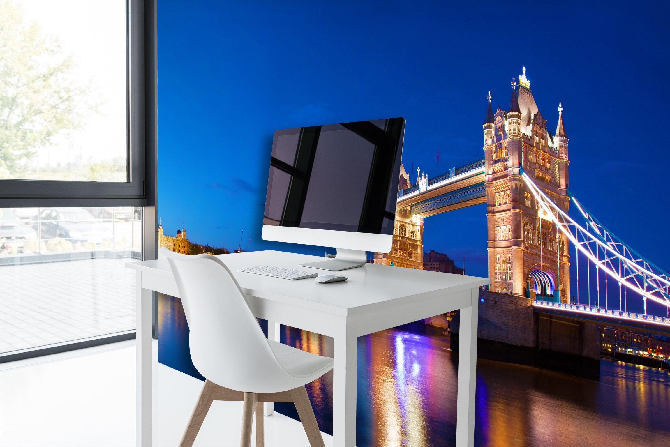 PVC Fototapete Tower Bridge in London - ECO Wandbild Selbstklebende Tapete - 3D Vinyl Wandsticker XXL  SW110
