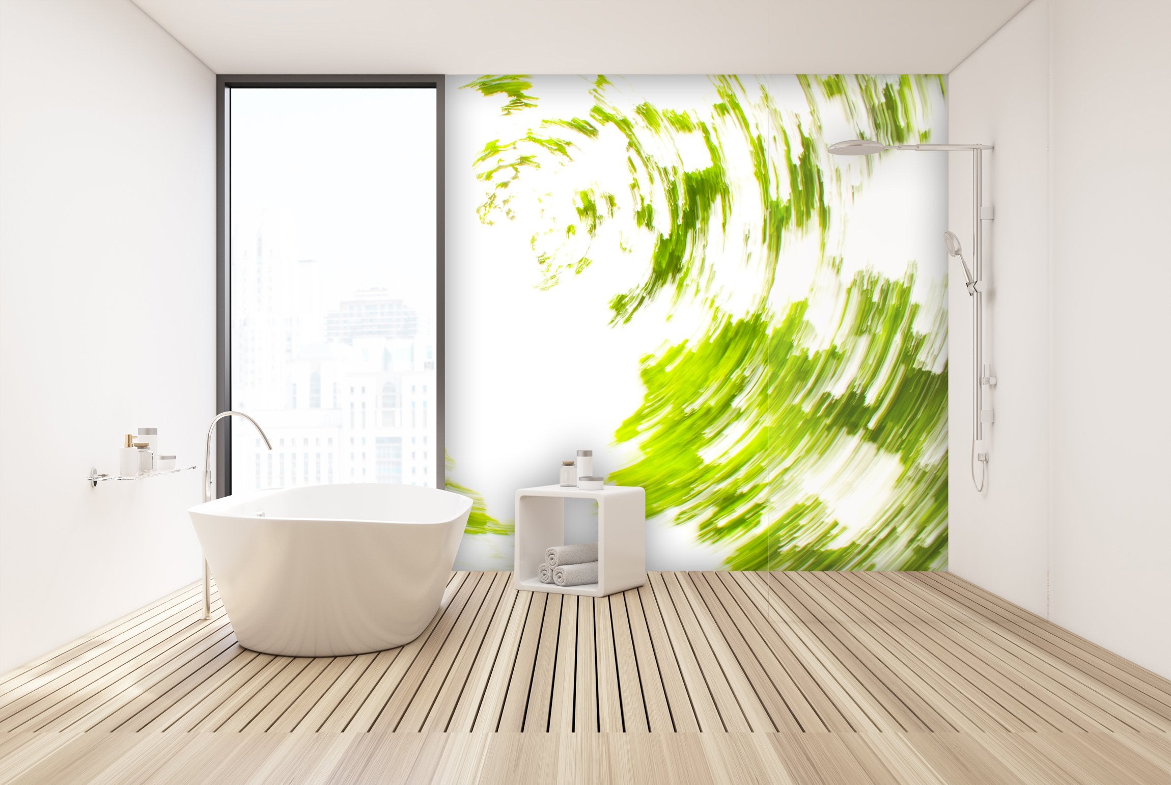 PVC Fototapete Green Abstract - ECO Wandbild Selbstklebende Tapete - 3D Vinyl Wandsticker XXL  SW250