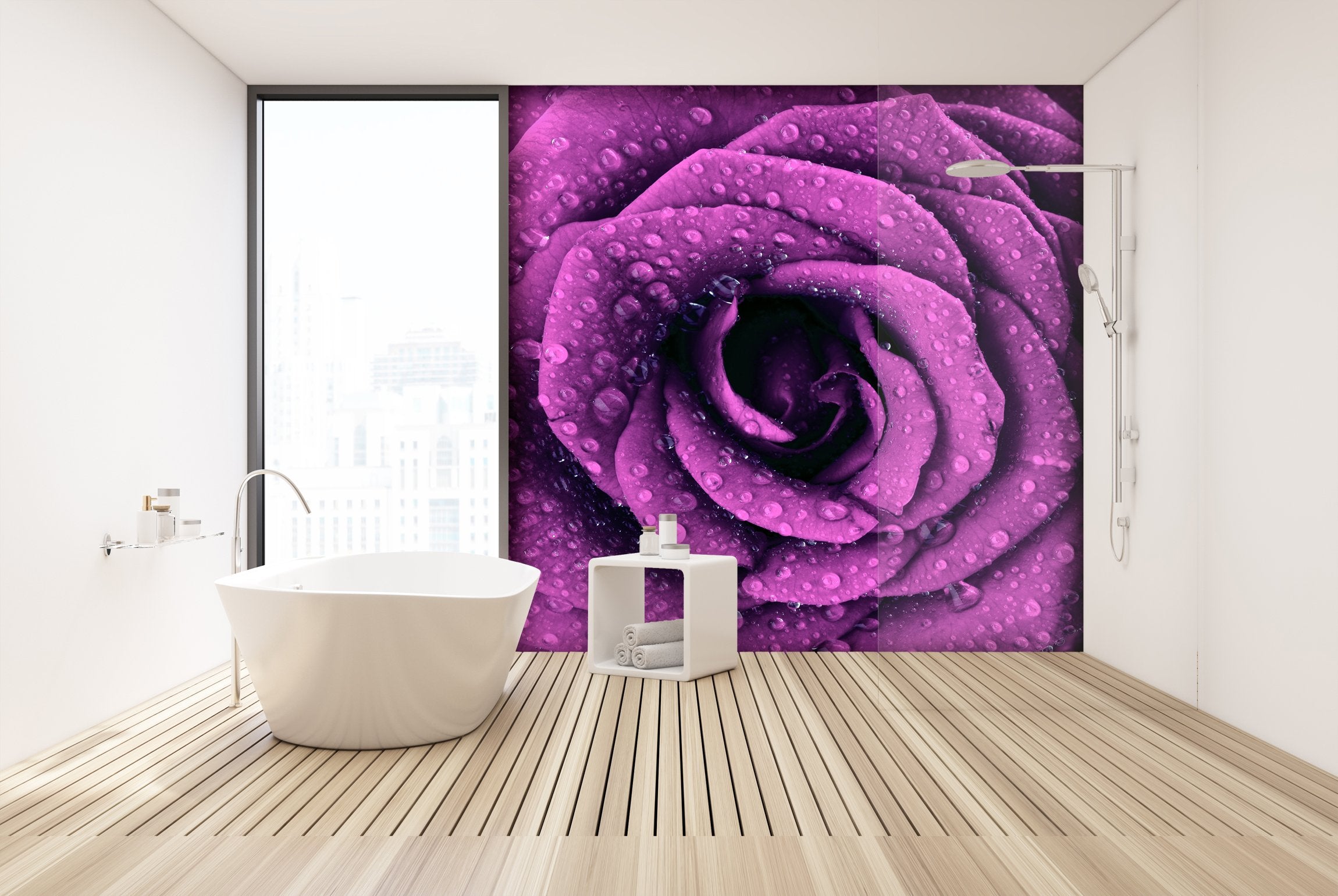 PVC Fototapete Purple Dark Rose - ECO Wandbild Selbstklebende Tapete - 3D Vinyl Wandsticker XXL  SW249