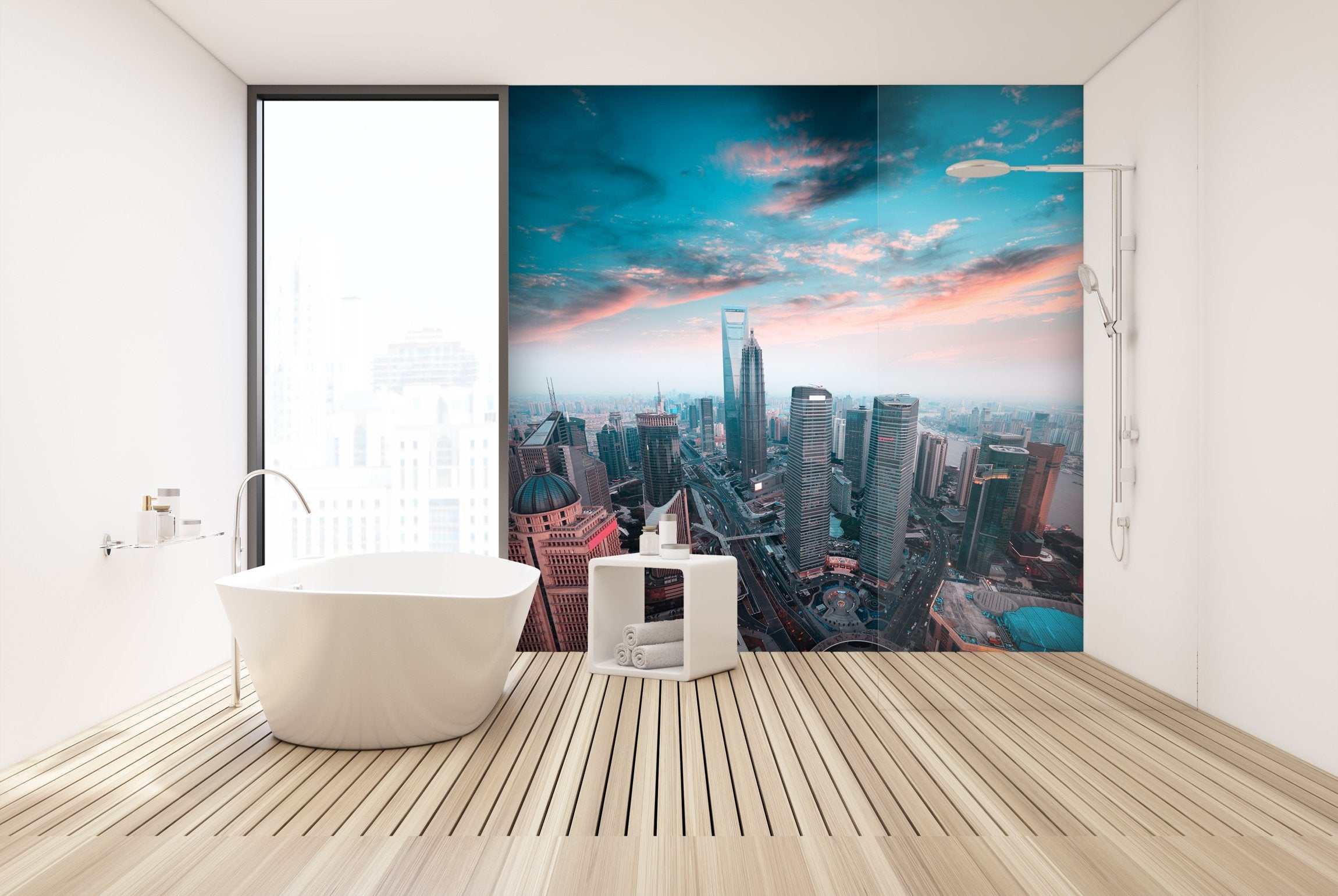 PVC Fototapete Shanghai Financial - ECO Wandbild Selbstklebende Tapete - 3D Vinyl Wandsticker XXL  SW307