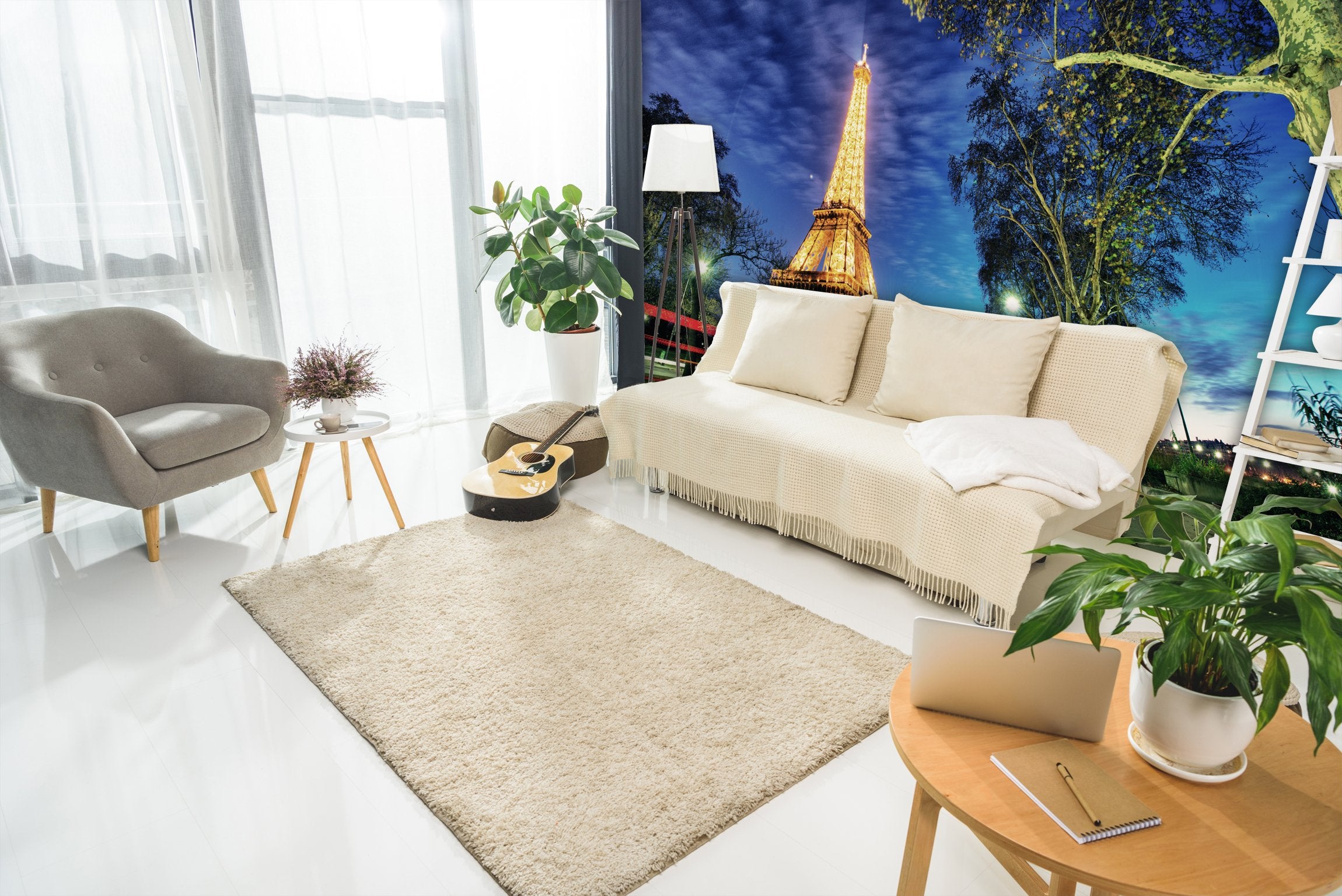 PVC Fototapete Eiffel Tower - ECO Wandbild Selbstklebende Tapete - 3D Vinyl Wandsticker XXL  SW108