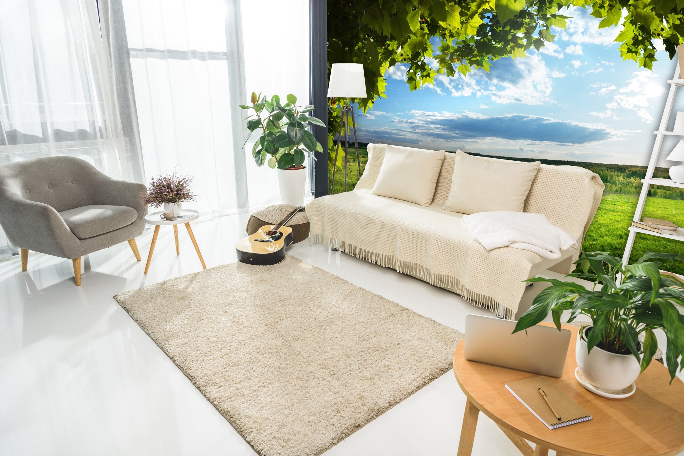 PVC Fototapete Spring Grass - ECO Wandbild Selbstklebende Tapete - 3D Vinyl Wandsticker XXL  SW270