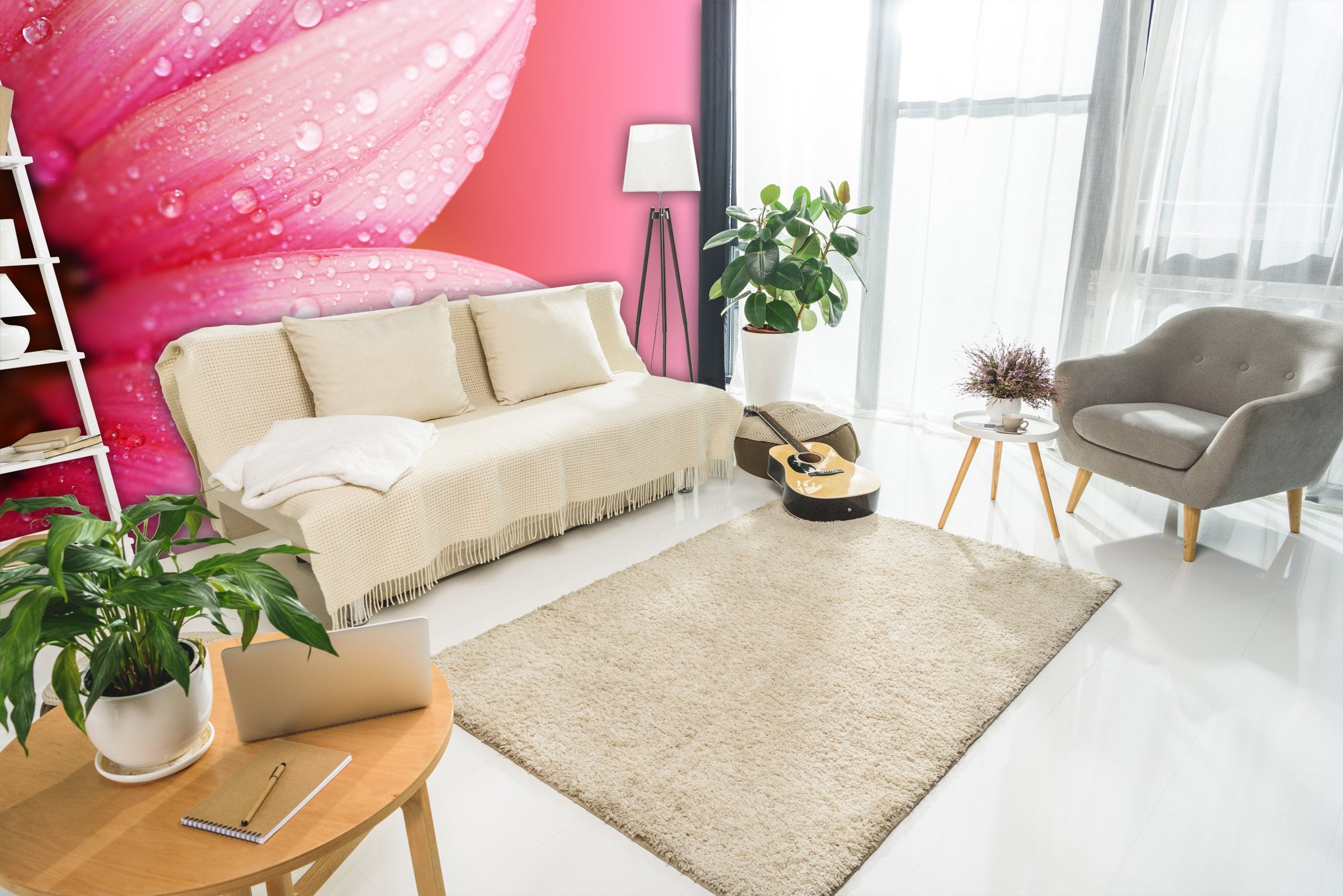 PVC Fototapete Abstract Flower - ECO Wandbild Selbstklebende Tapete - 3D Vinyl Wandsticker XXL  SW264