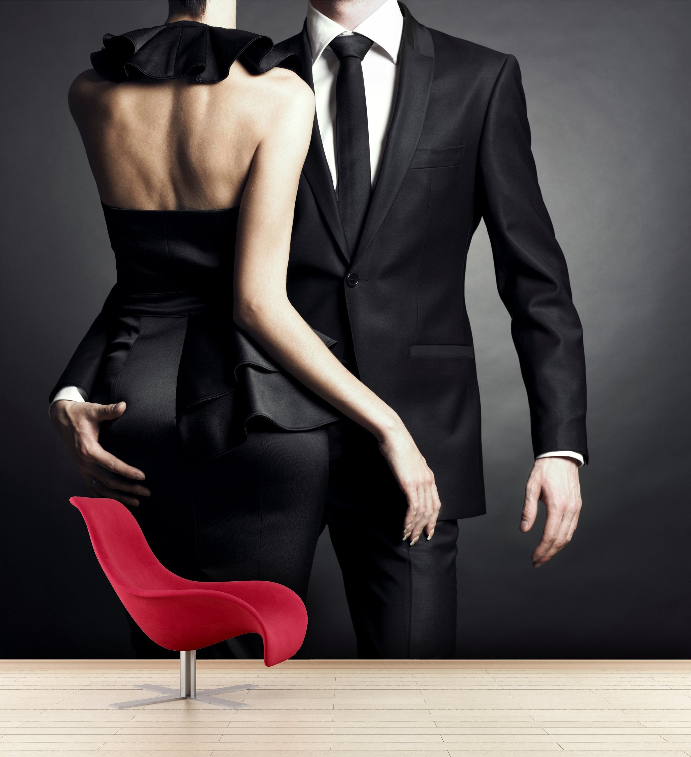 PVC Fototapete Young Elegant Couple - ECO Wandbild Selbstklebende Tapete - 3D Vinyl Wandsticker XXL  SW138