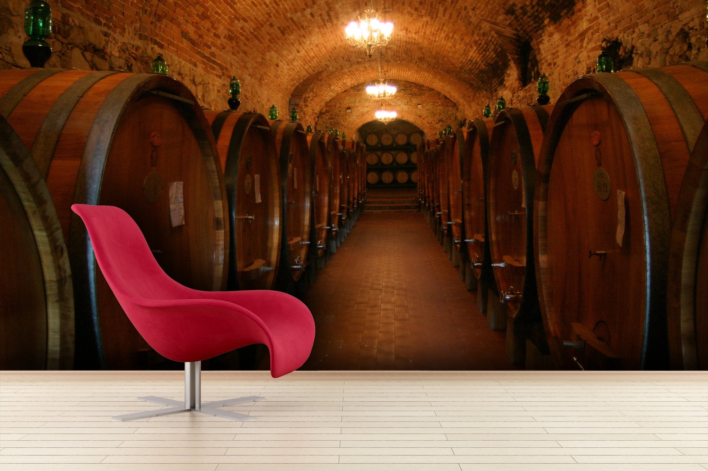 PVC Fototapete Winery Cellar - ECO Wandbild Selbstklebende Tapete - 3D Vinyl Wandsticker XXL  SW103