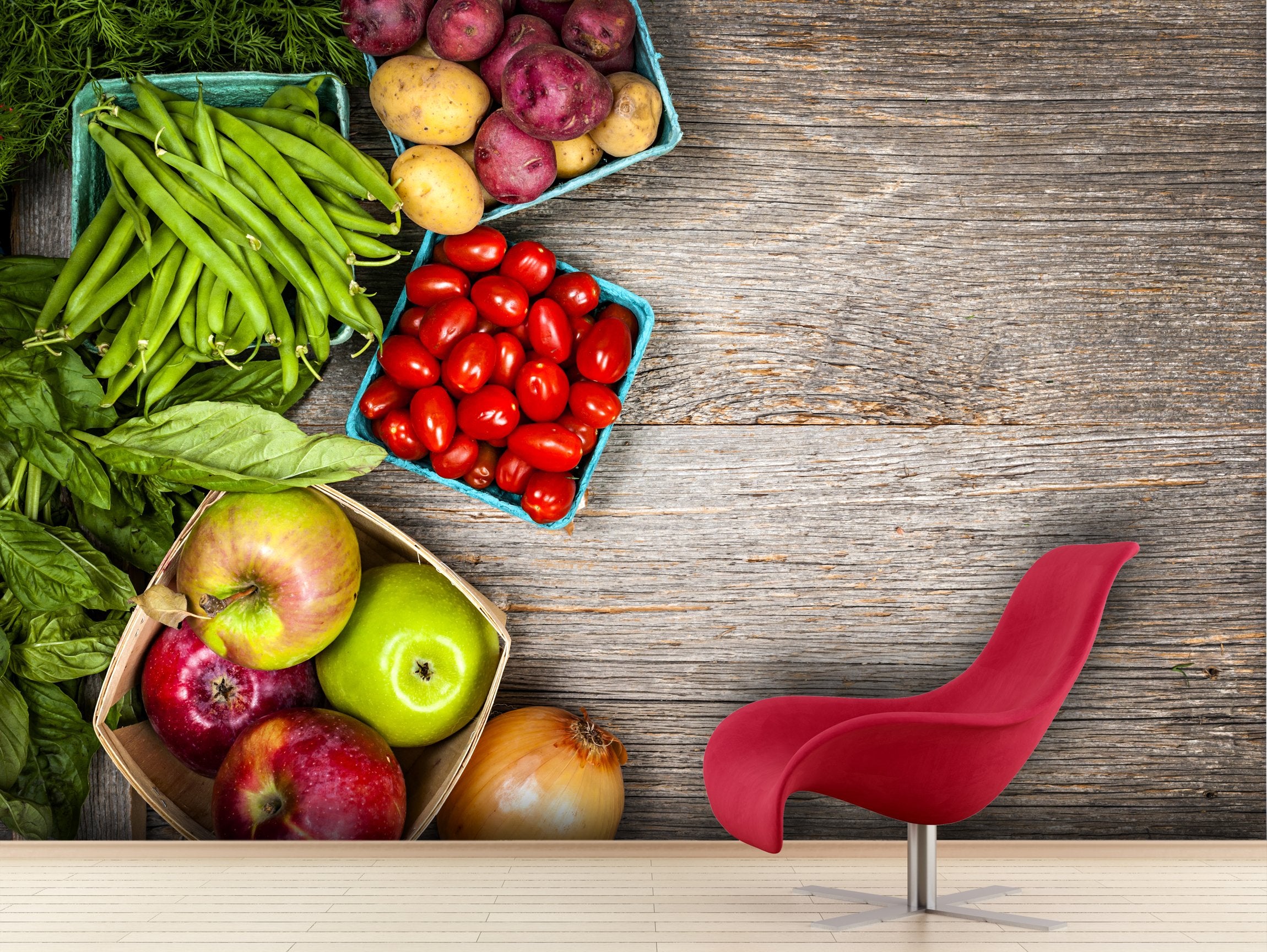 PVC Fototapete Fruits And Vegetables - ECO Wandbild Selbstklebende Tapete - 3D Vinyl Wandsticker XXL  SW187