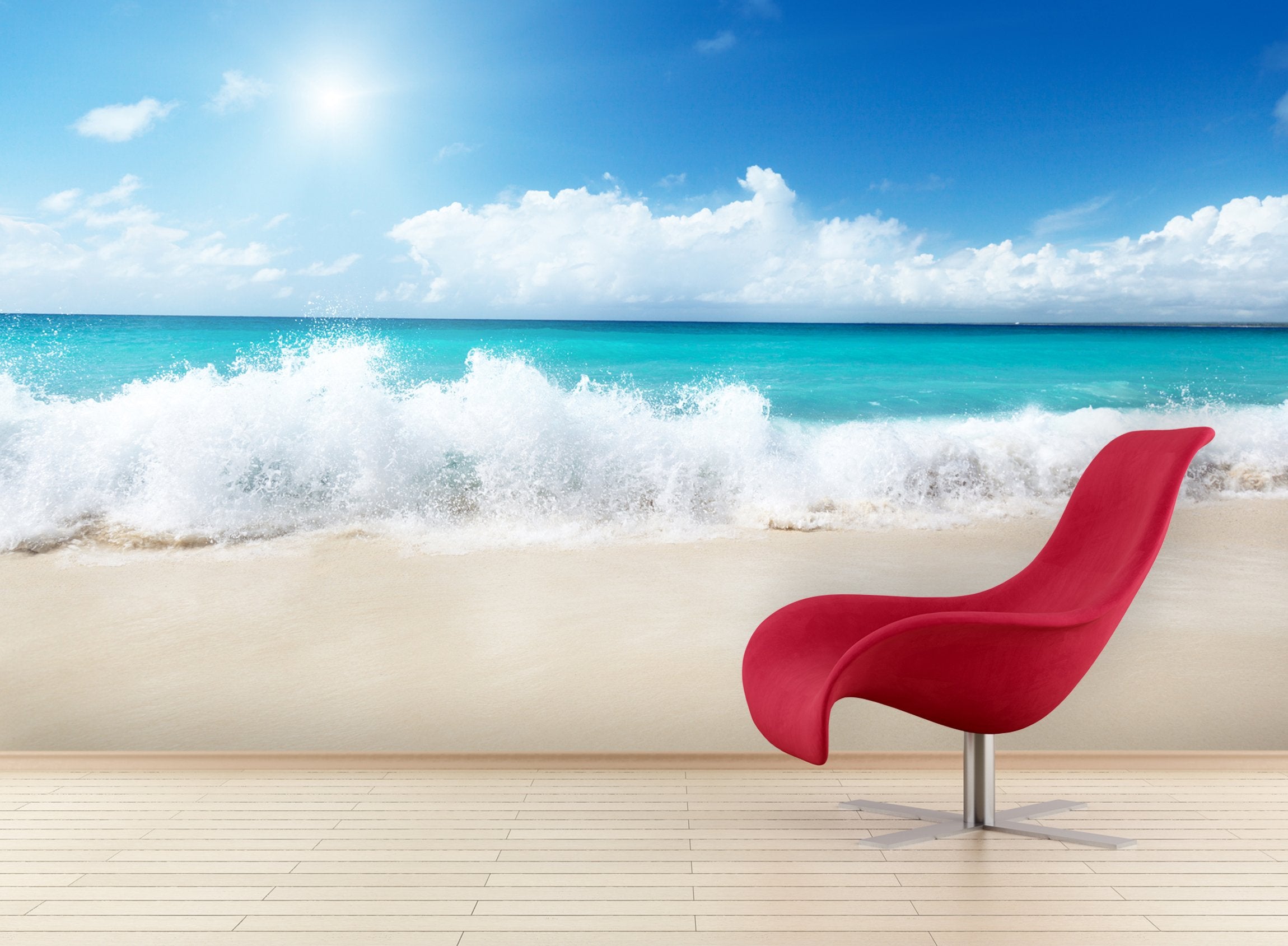 PVC Fototapete Sea And Sand – ECO Wandbild Selbstklebende Tapete – 3D Vinyl Wandsticker XXL  SW200 - life-decor.de