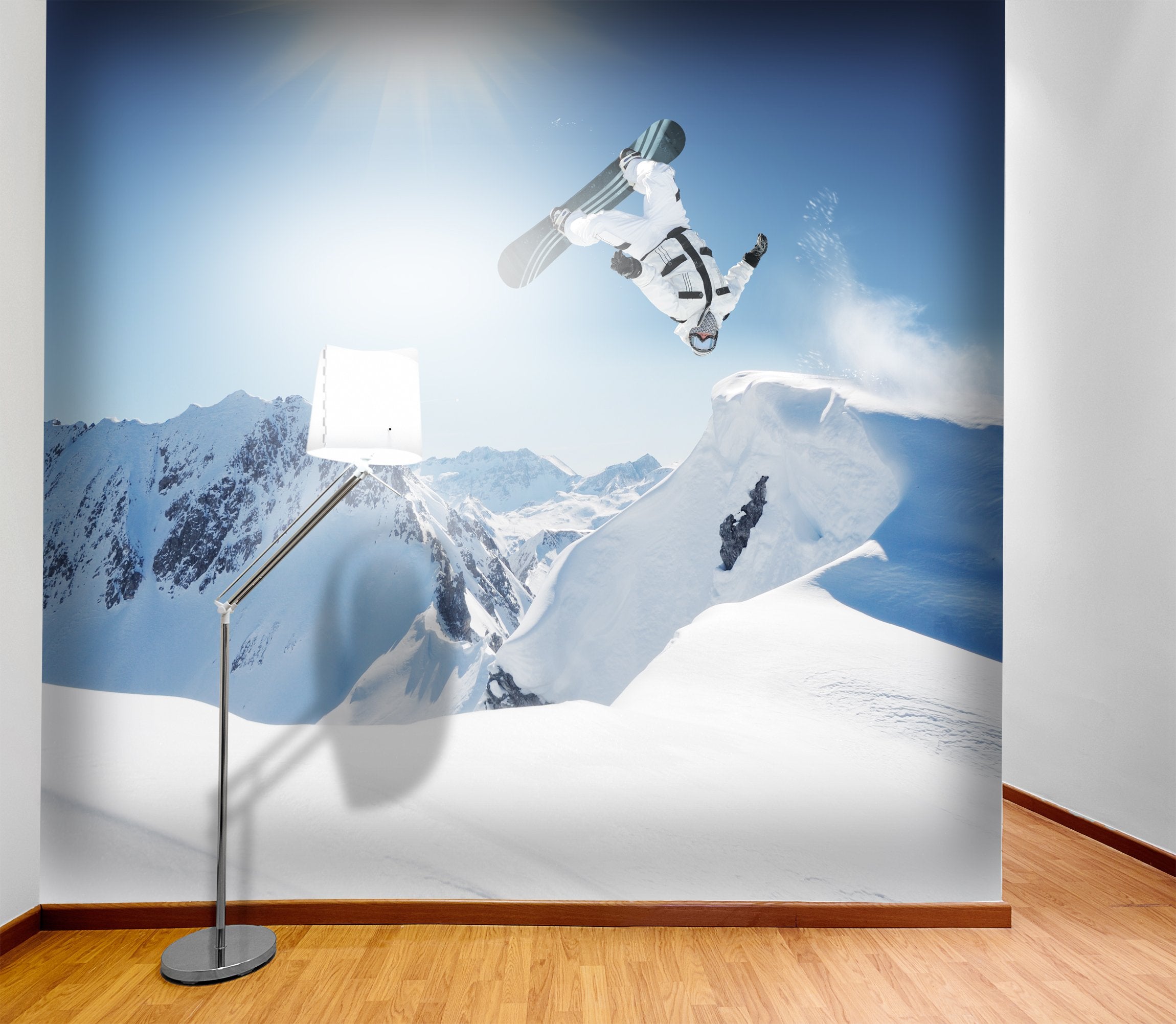 PVC Fototapete Snowboarder - ECO Wandbild Selbstklebende Tapete - 3D Vinyl Wandsticker XXL  SW172