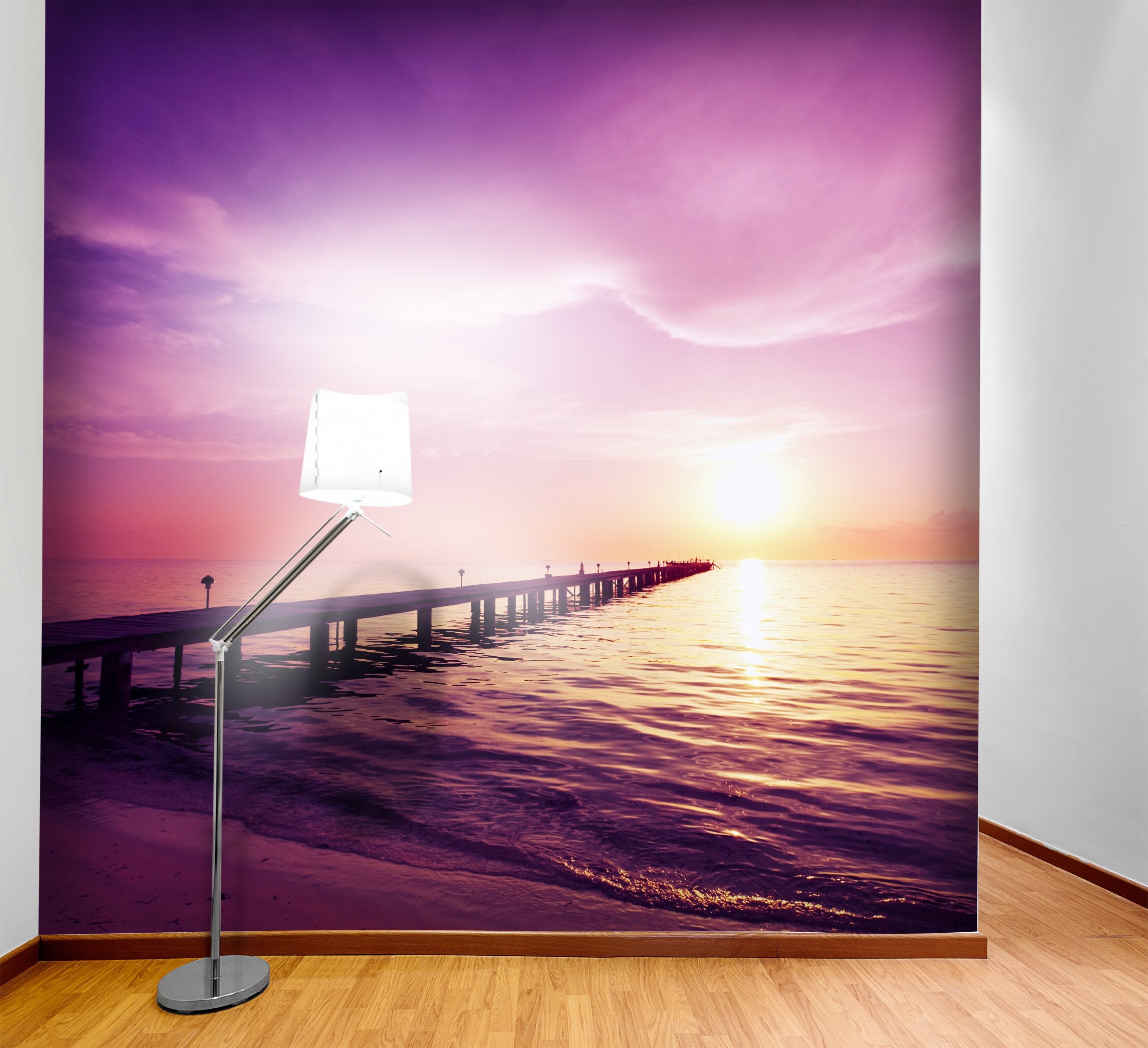 PVC Fototapete Boardwalk On Beach – ECO Wandbild Selbstklebende Tapete – 3D Vinyl Wandsticker XXL  SW232 - life-decor.de