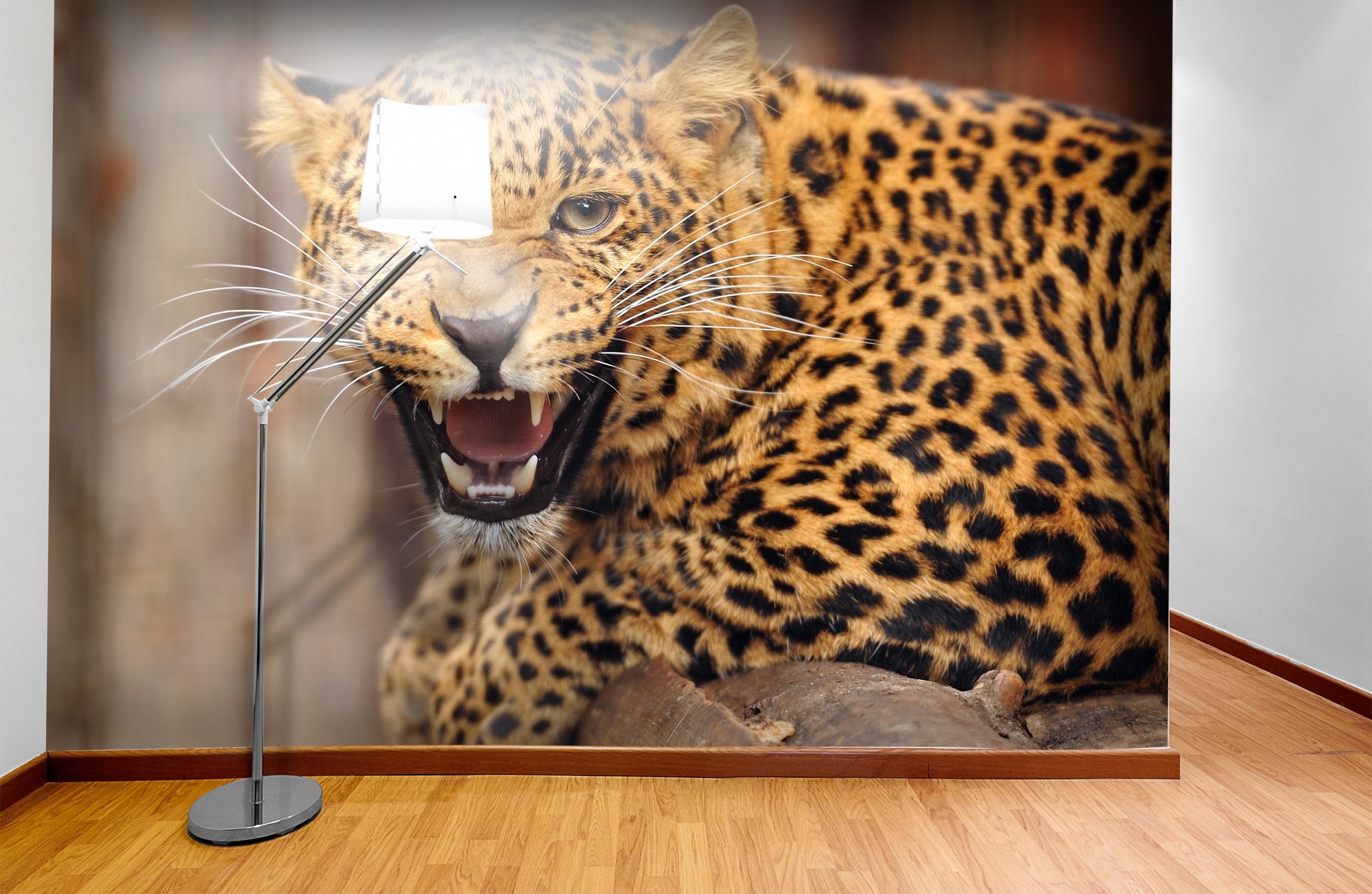 PVC Fototapete Leopard – ECO Wandbild Selbstklebende Tapete – 3D Vinyl Wandsticker XXL  SW091 - life-decor.de