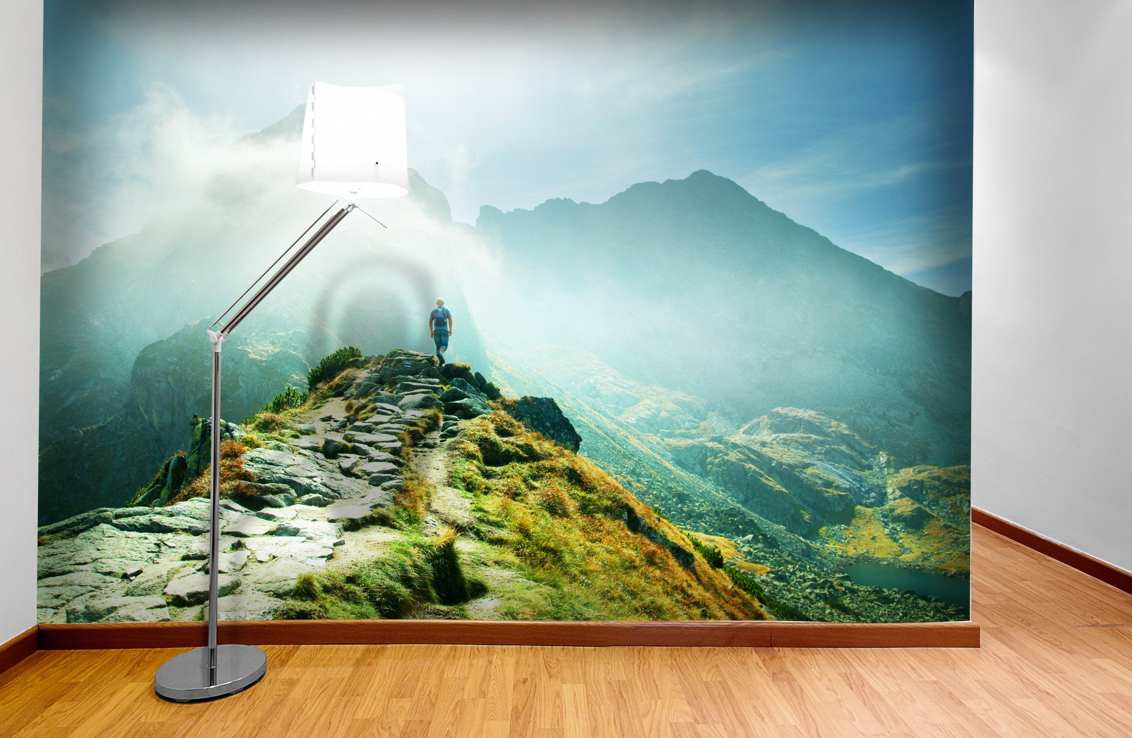 PVC Fototapete Mountains Landscape - ECO Wandbild Selbstklebende Tapete - 3D Vinyl Wandsticker XXL  SW239