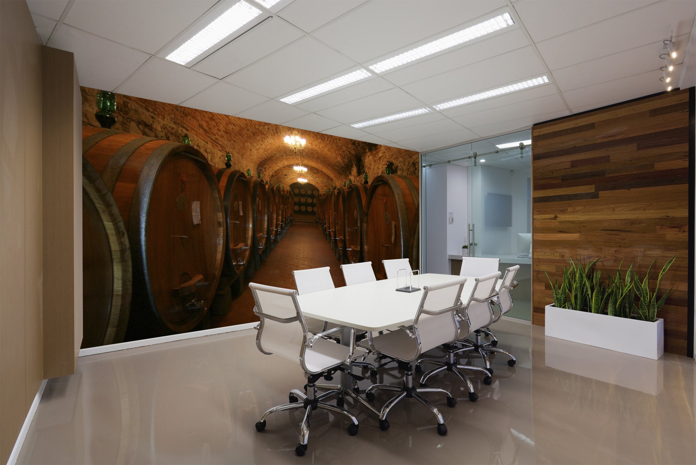 PVC Fototapete Winery Cellar - ECO Wandbild Selbstklebende Tapete - 3D Vinyl Wandsticker XXL  SW103