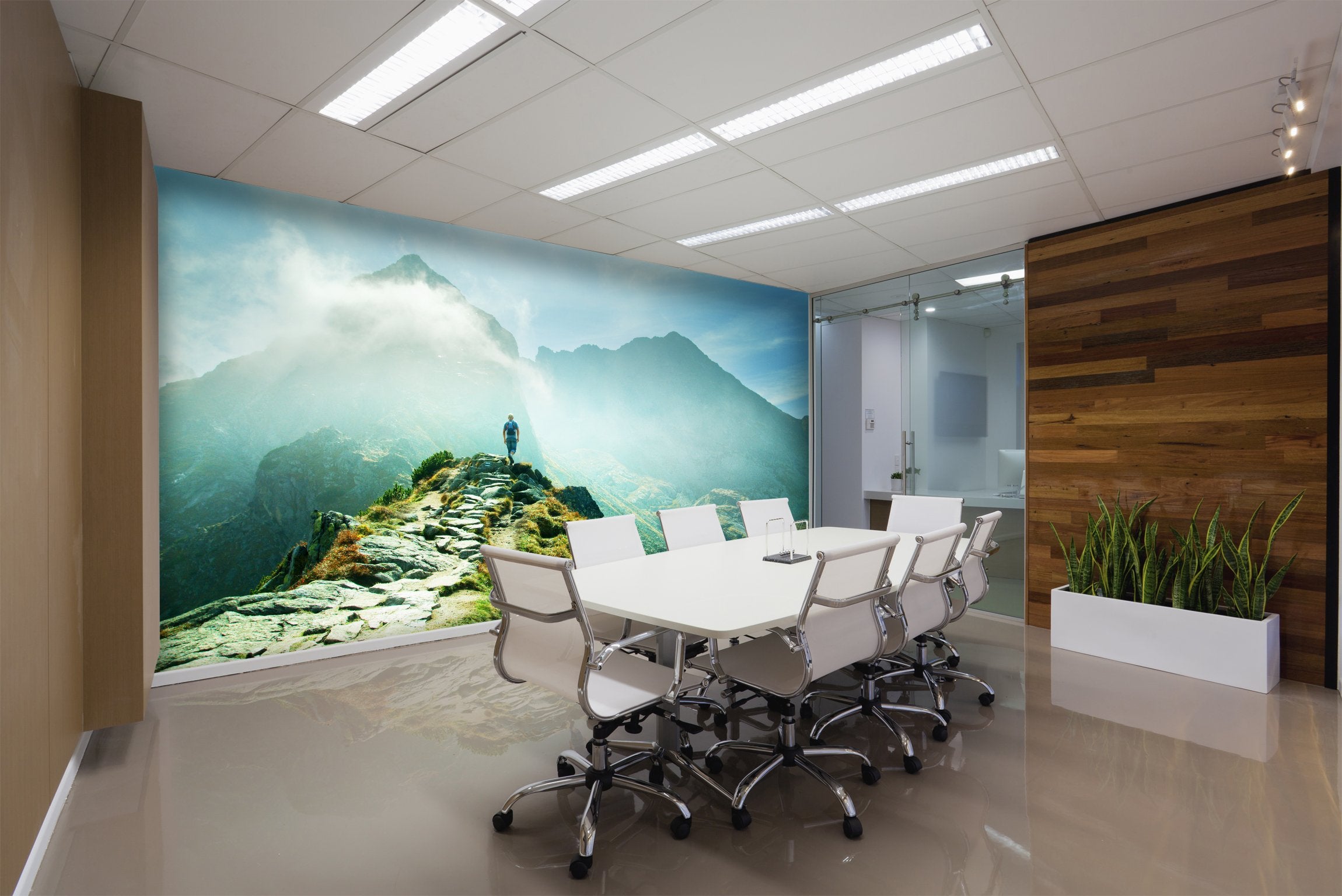 PVC Fototapete Mountains Landscape - ECO Wandbild Selbstklebende Tapete - 3D Vinyl Wandsticker XXL  SW239