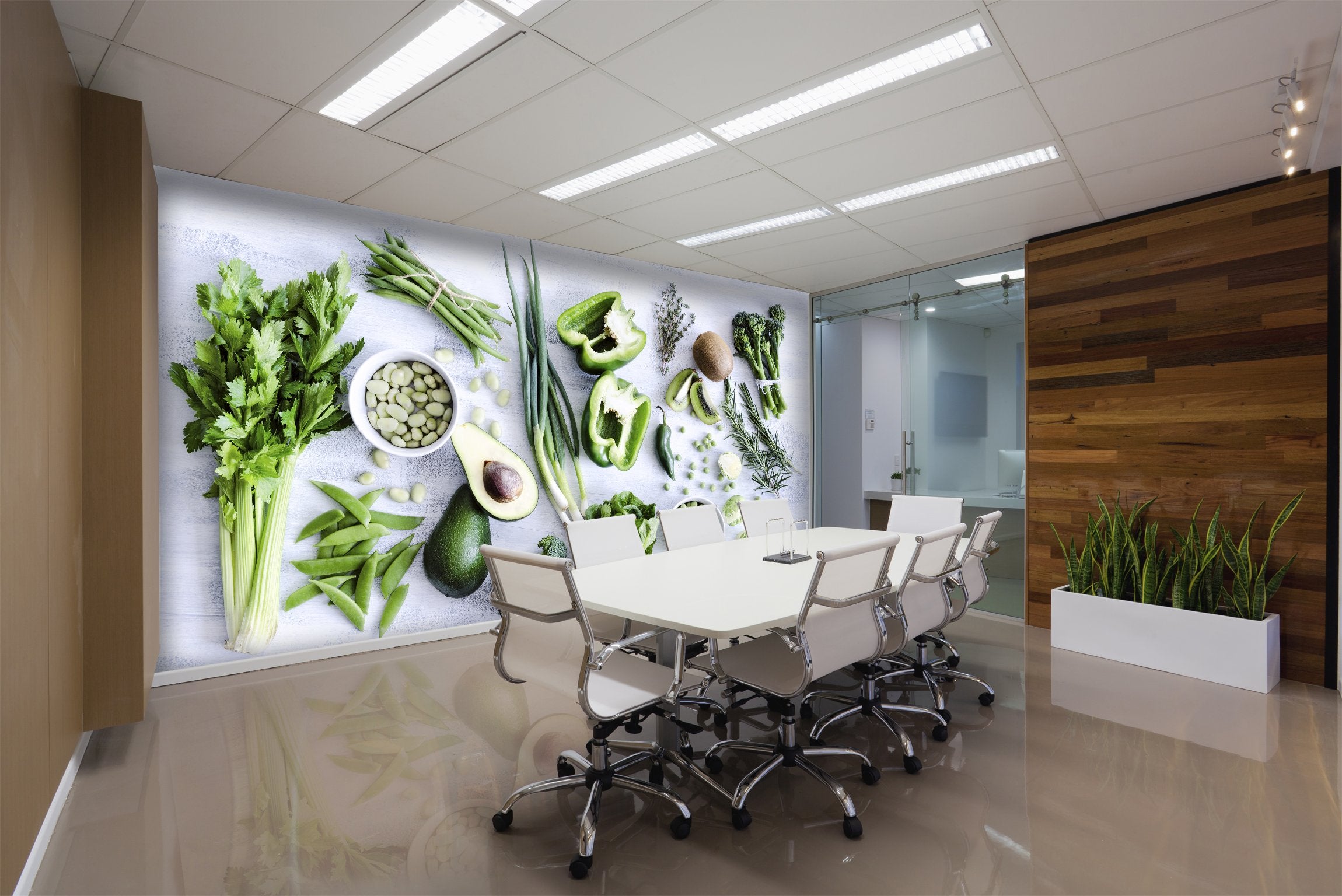 PVC Fototapete Green Vegetables – ECO Wandbild Selbstklebende Tapete – 3D Vinyl Wandsticker XXL  SW186 - life-decor.de