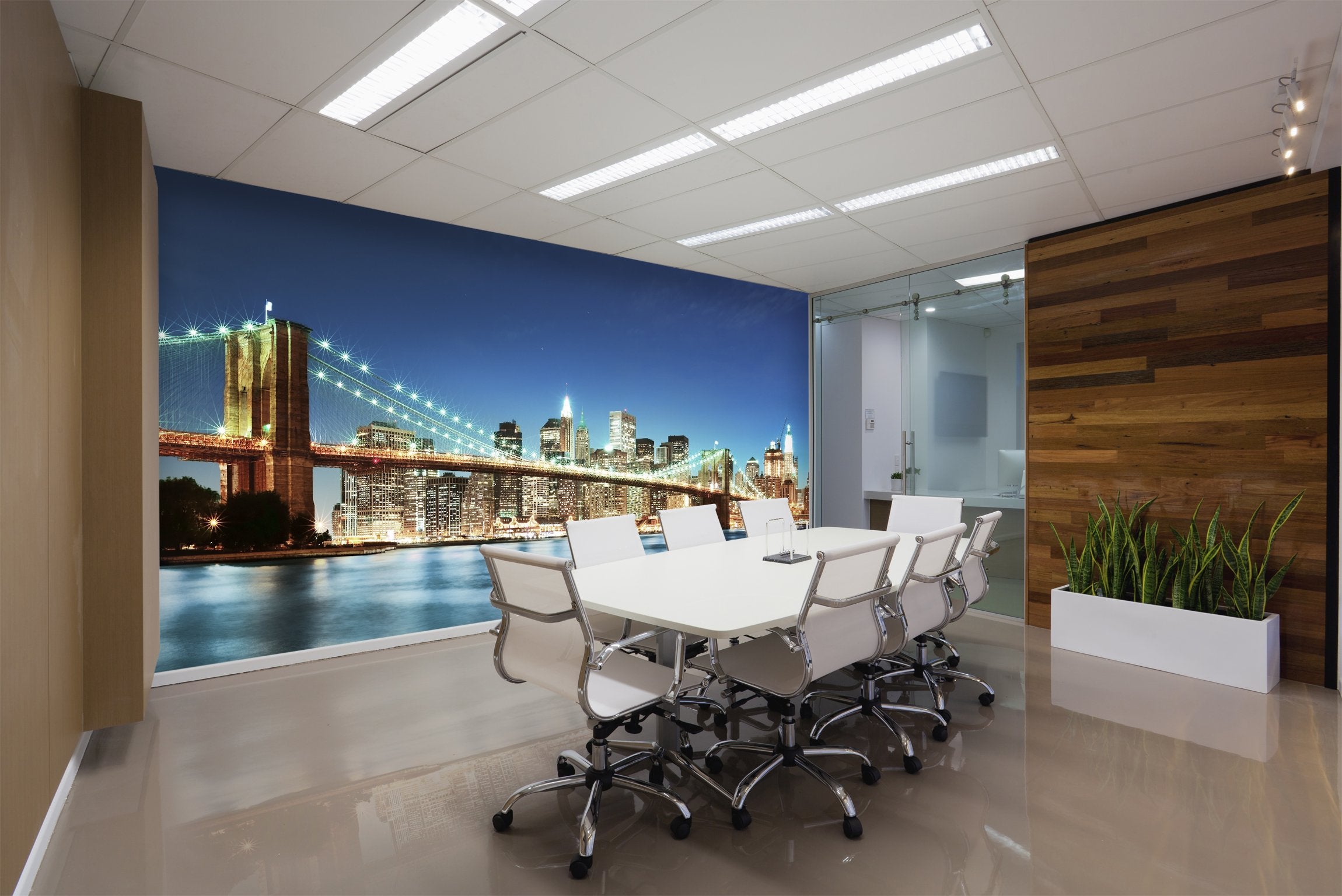 PVC Fototapete Big Apple After Sunset - ECO Wandbild Selbstklebende Tapete - 3D Vinyl Wandsticker XXL  SW040
