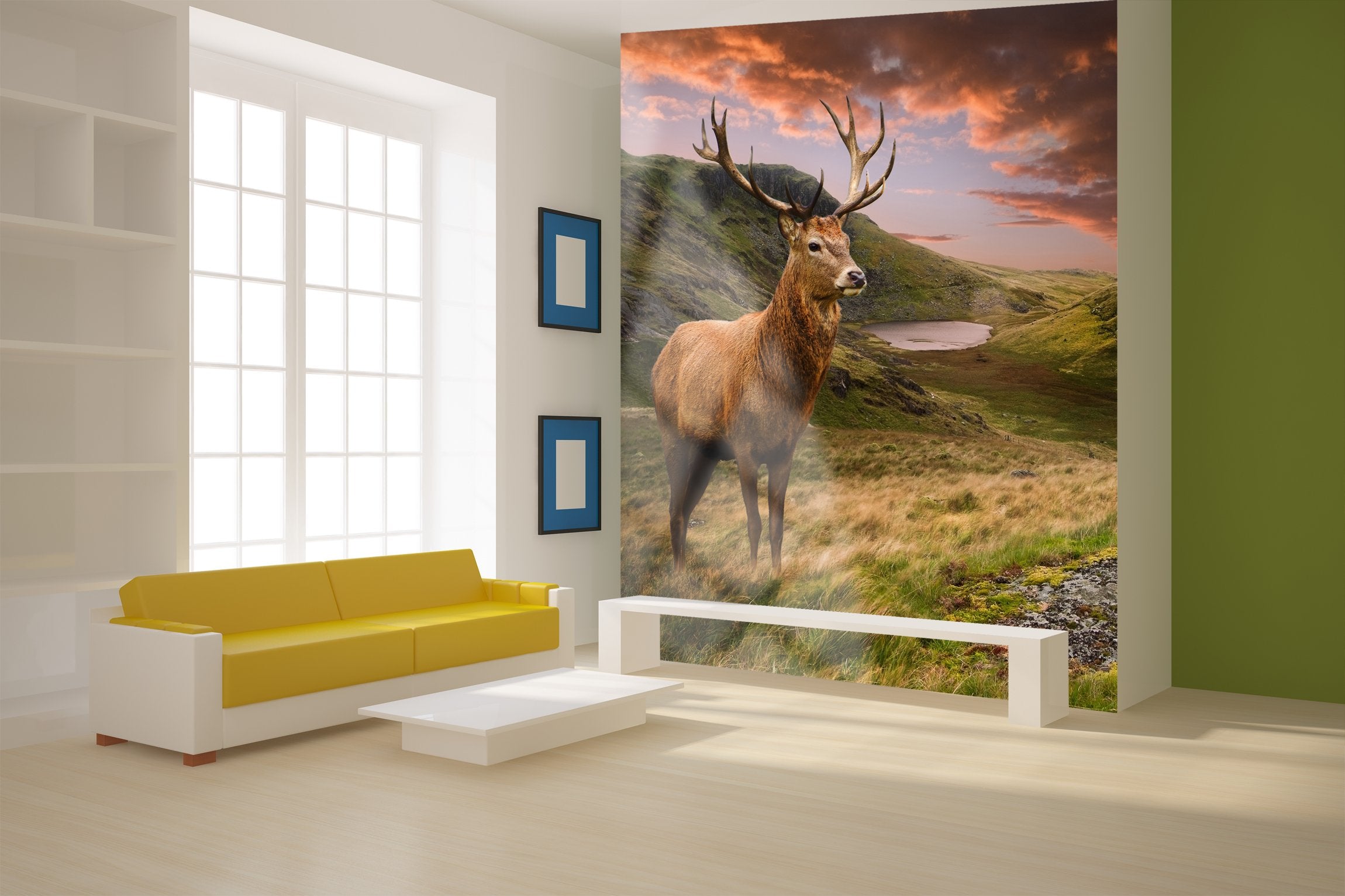 PVC Fototapete Red Deer II – ECO Wandbild Selbstklebende Tapete – 3D Vinyl Wandsticker XXL  SW292 - life-decor.de