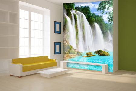 PVC Fototapete Detian Waterfall – ECO Wandbild Selbstklebende Tapete – 3D Vinyl Wandsticker XXL  SW128 - life-decor.de