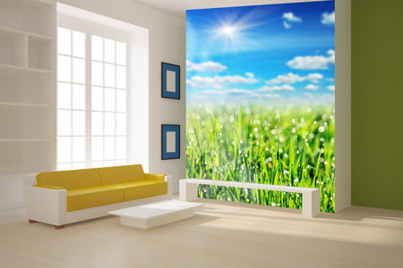 PVC Fototapete Grass – ECO Wandbild Selbstklebende Tapete – 3D Vinyl Wandsticker XXL  SW216 - life-decor.de