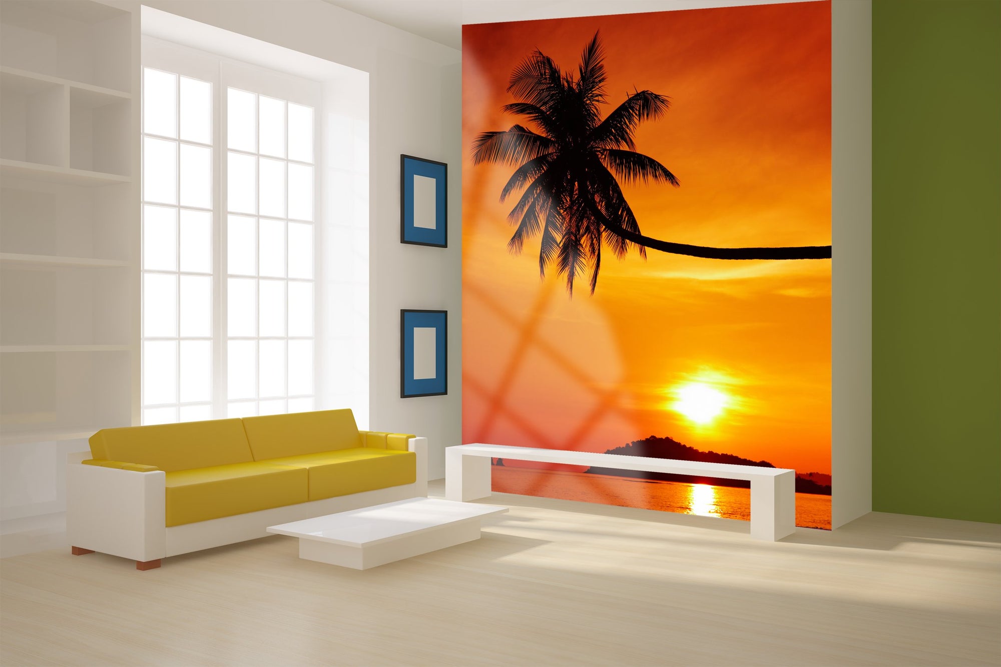 PVC Fototapete Tropical Beach At Sunset – ECO Wandbild Selbstklebende Tapete – 3D Vinyl Wandsticker XXL  SW209 - life-decor.de