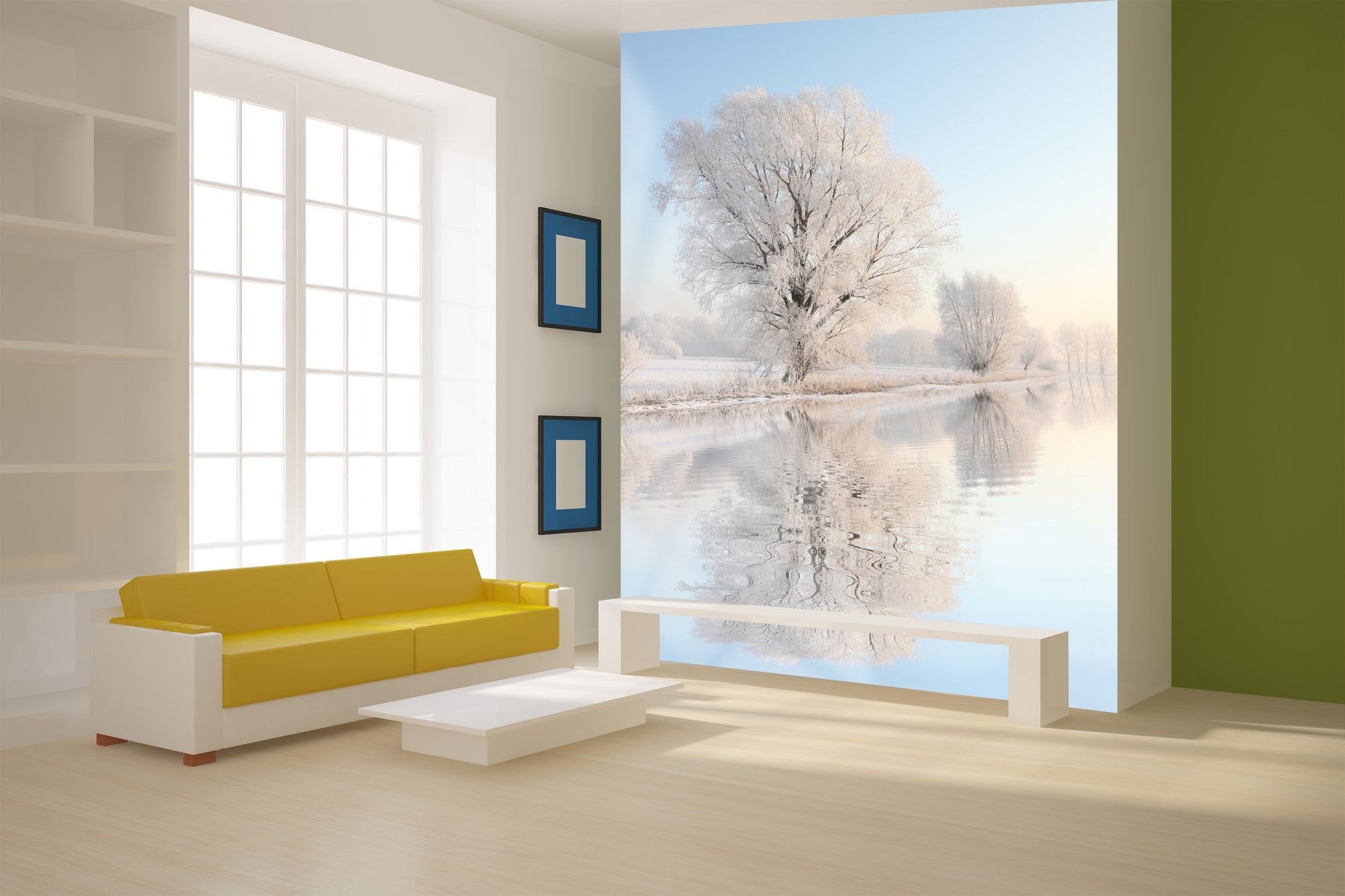 PVC Fototapete Winter Landscape – ECO Wandbild Selbstklebende Tapete – 3D Vinyl Wandsticker XXL  SW180 - life-decor.de