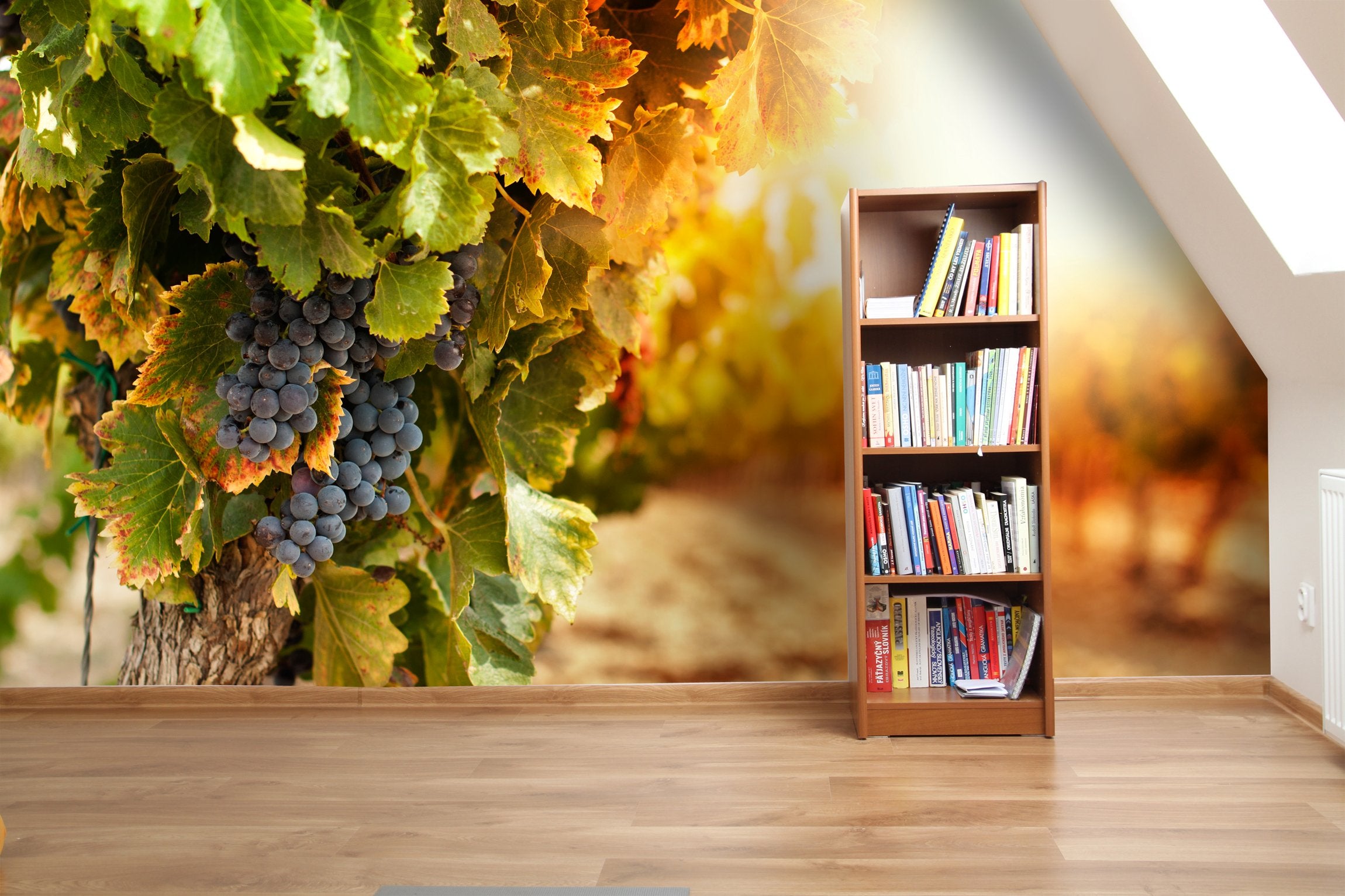PVC Fototapete Vineyards At Sunset - ECO Wandbild Selbstklebende Tapete - 3D Vinyl Wandsticker XXL  SW269
