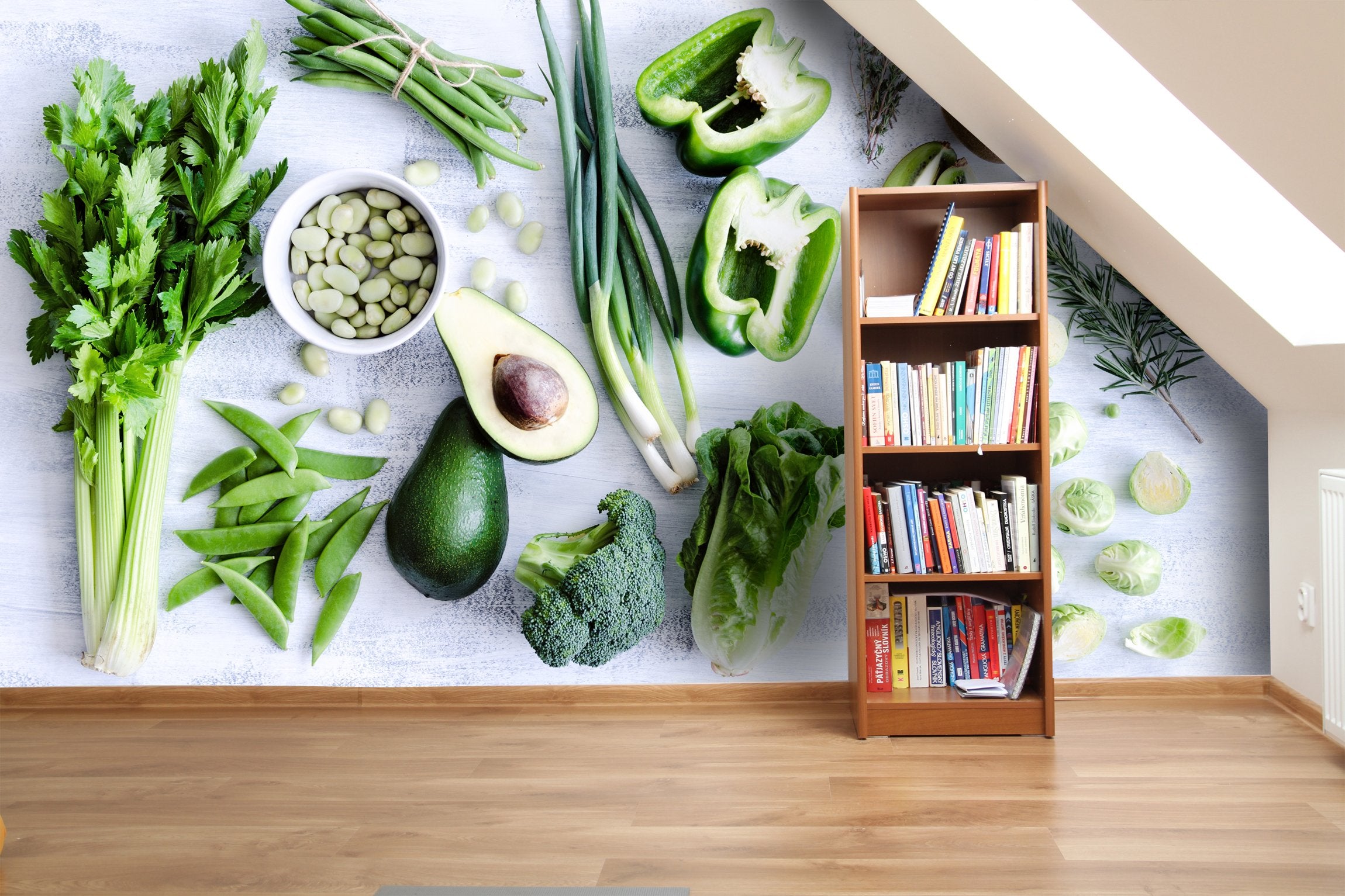 PVC Fototapete Green Vegetables – ECO Wandbild Selbstklebende Tapete – 3D Vinyl Wandsticker XXL  SW186 - life-decor.de