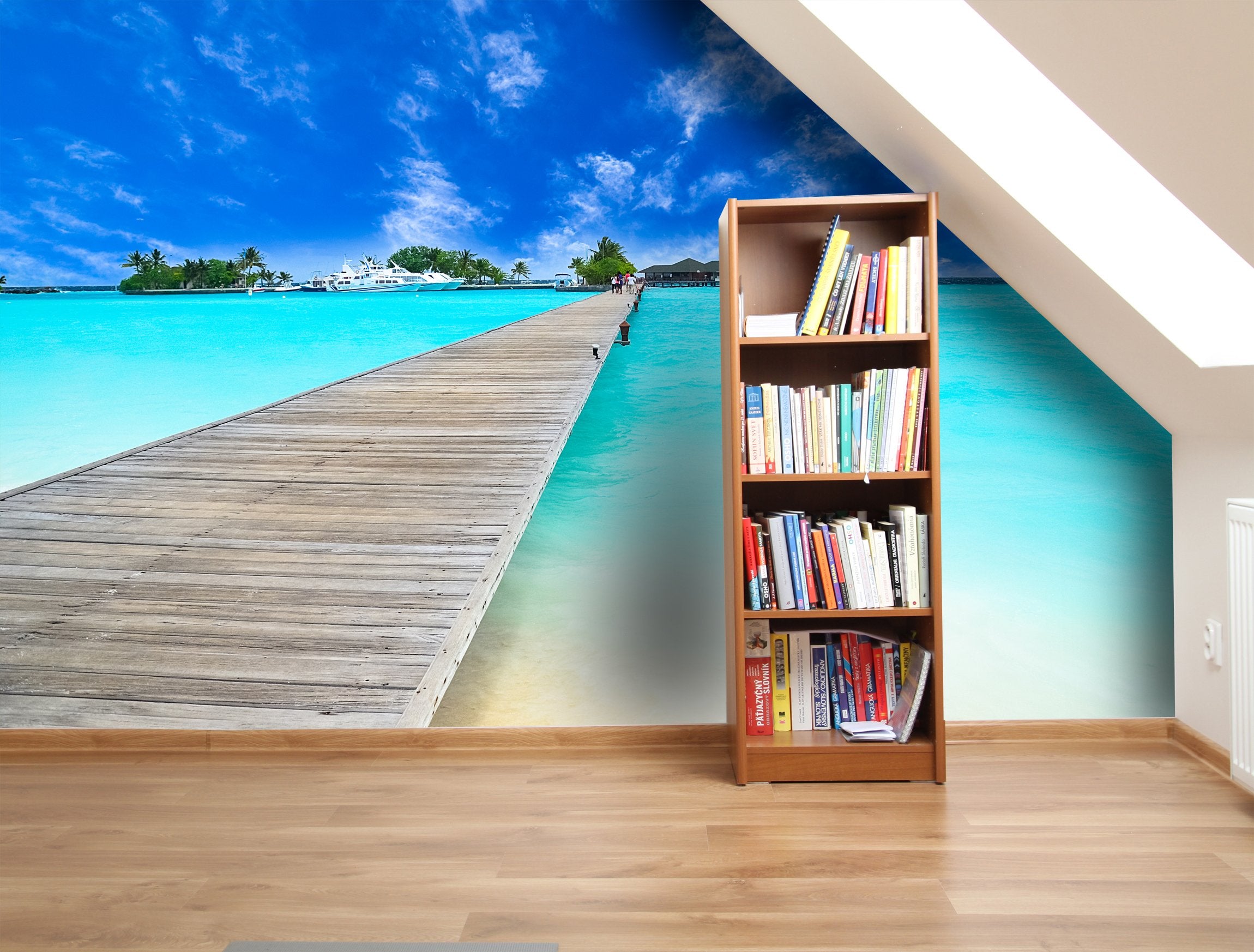 PVC Fototapete Path To Beautiful Island – ECO Wandbild Selbstklebende Tapete – 3D Vinyl Wandsticker XXL  SW237 - life-decor.de