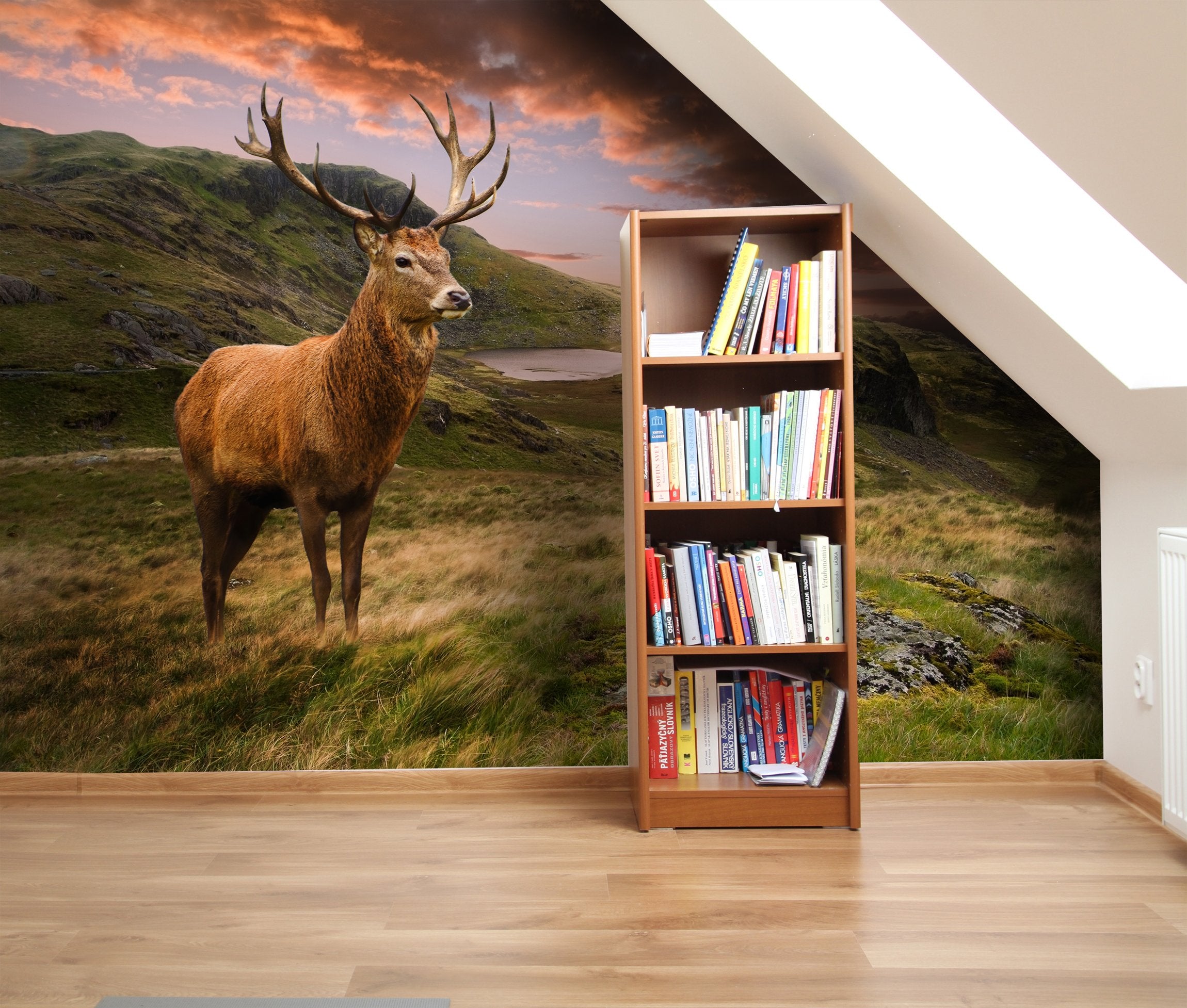 PVC Fototapete Red Deer II - ECO Wandbild Selbstklebende Tapete - 3D Vinyl Wandsticker XXL  SW292