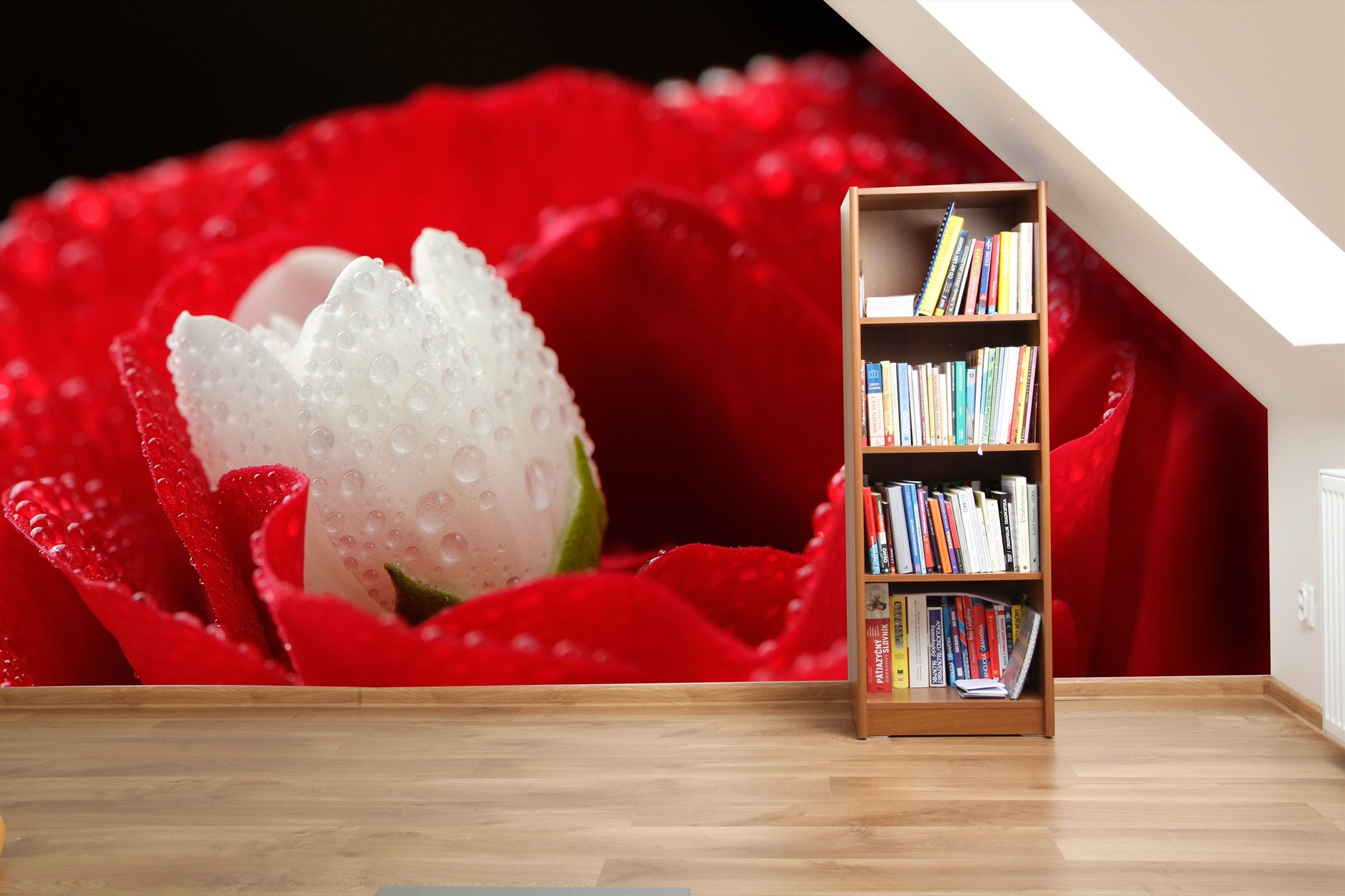 PVC Fototapete Red Rose - ECO Wandbild Selbstklebende Tapete - 3D Vinyl Wandsticker XXL  SW089